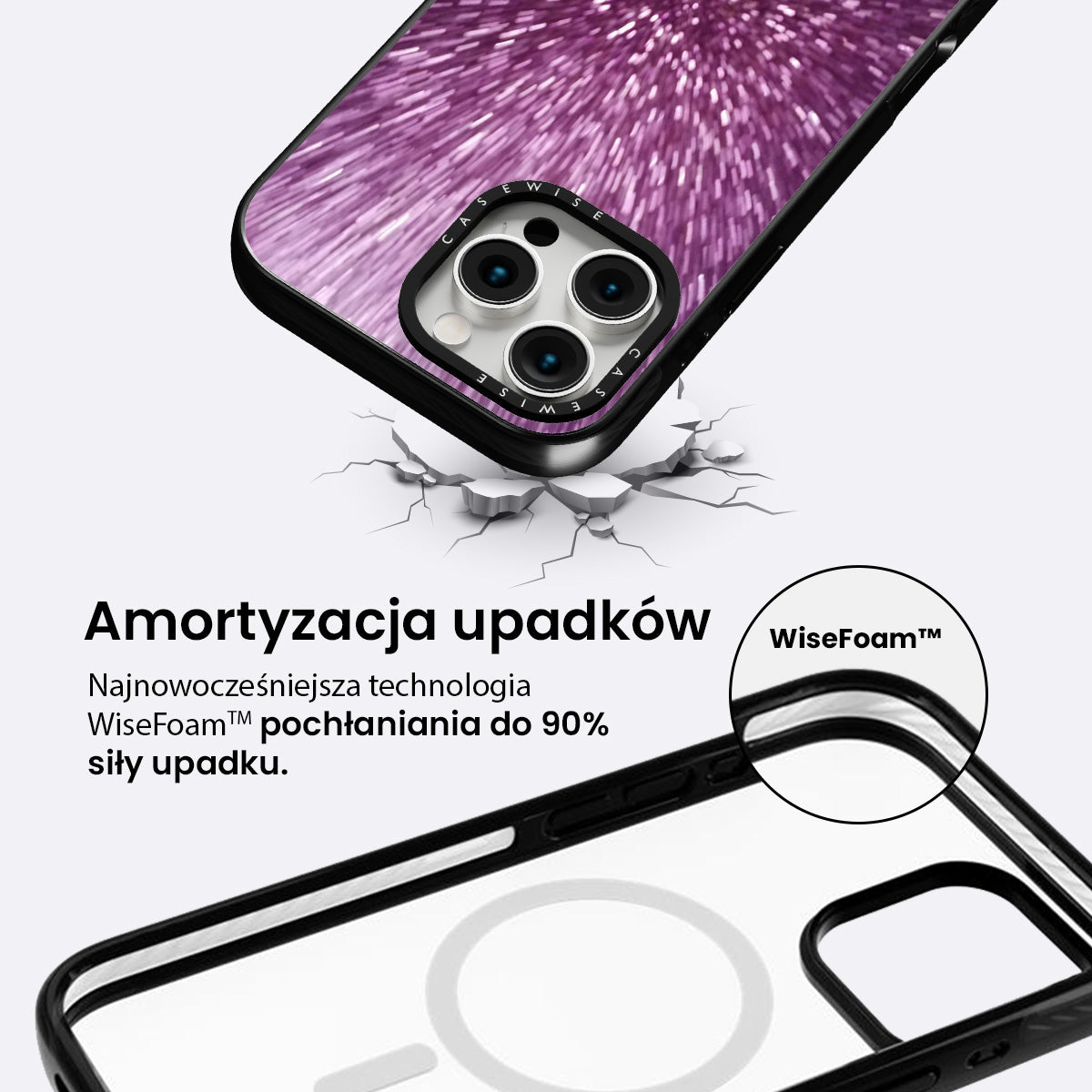 Brokat fioletowy - Etui