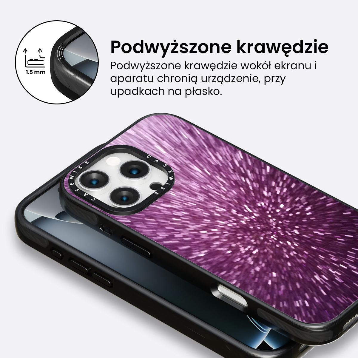 Brokat fioletowy - Etui