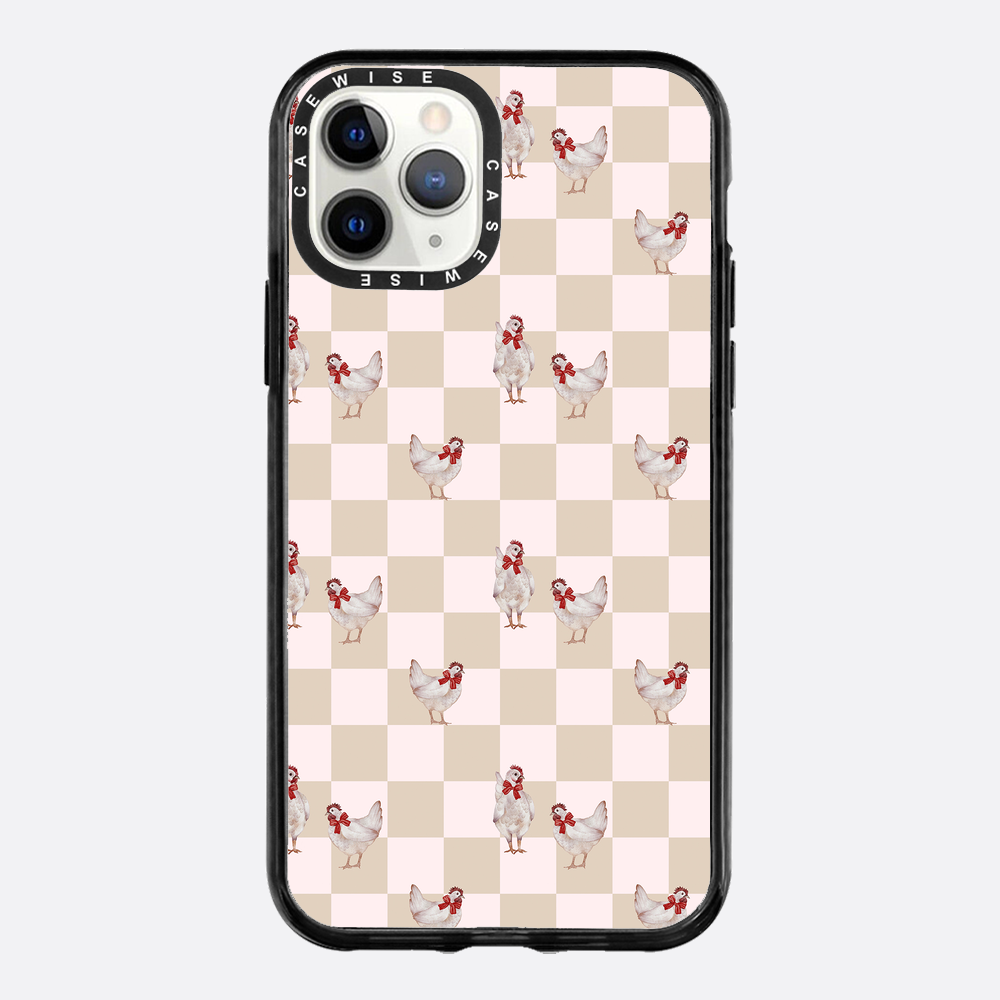 Kurczaki na kracie ciemny beż - Etui