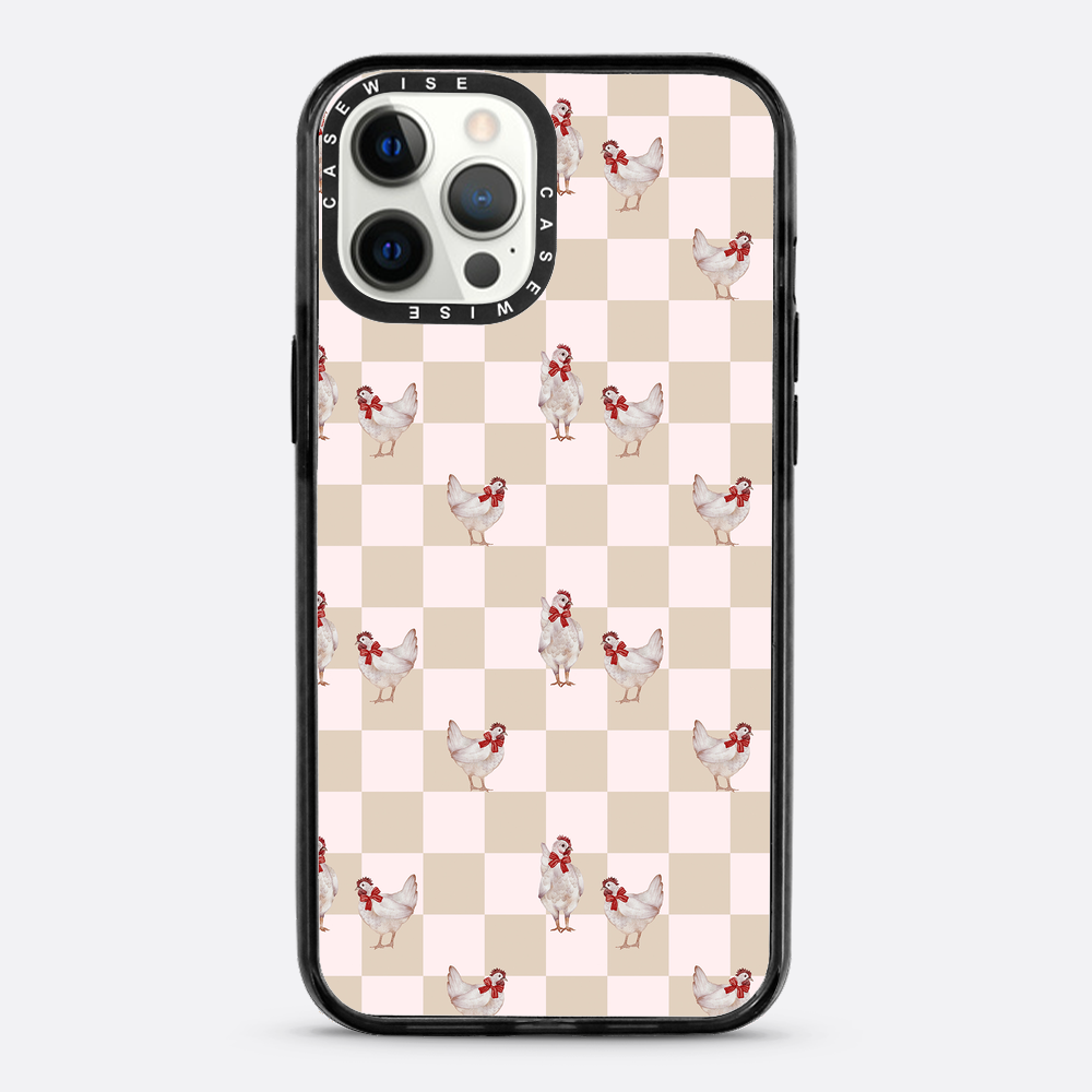 Kurczaki na kracie ciemny beż - Etui
