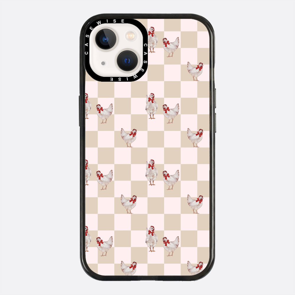 Kurczaki na kracie ciemny beż - Etui