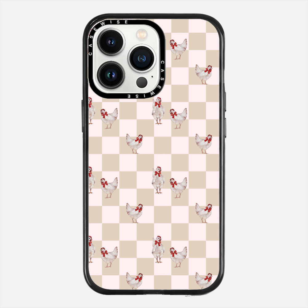 Kurczaki na kracie ciemny beż - Etui