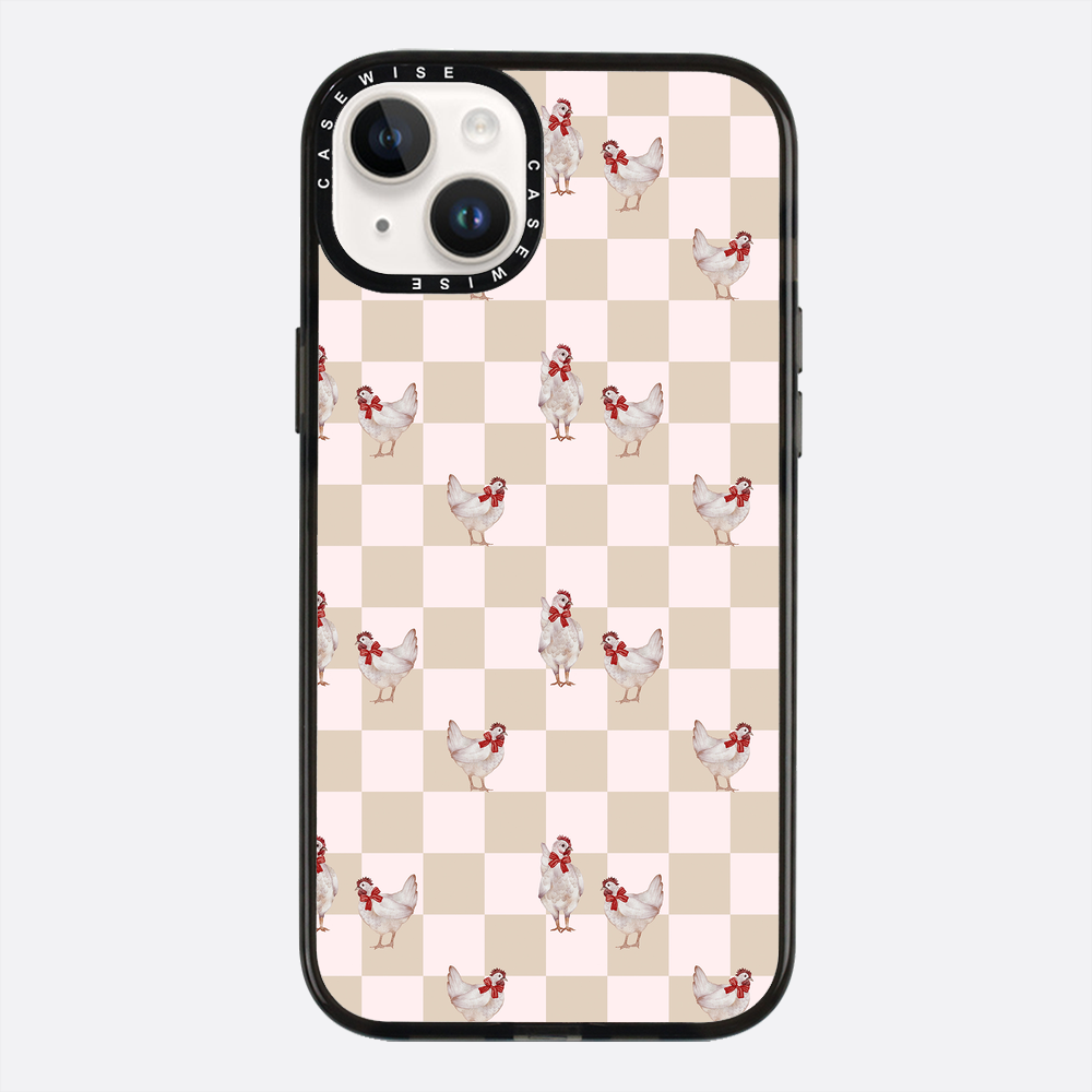 Kurczaki na kracie ciemny beż - Etui