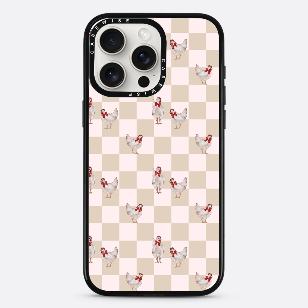 Kurczaki na kracie ciemny beż - Etui