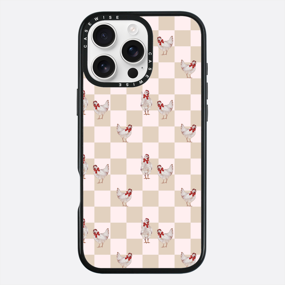 Kurczaki na kracie ciemny beż - Etui