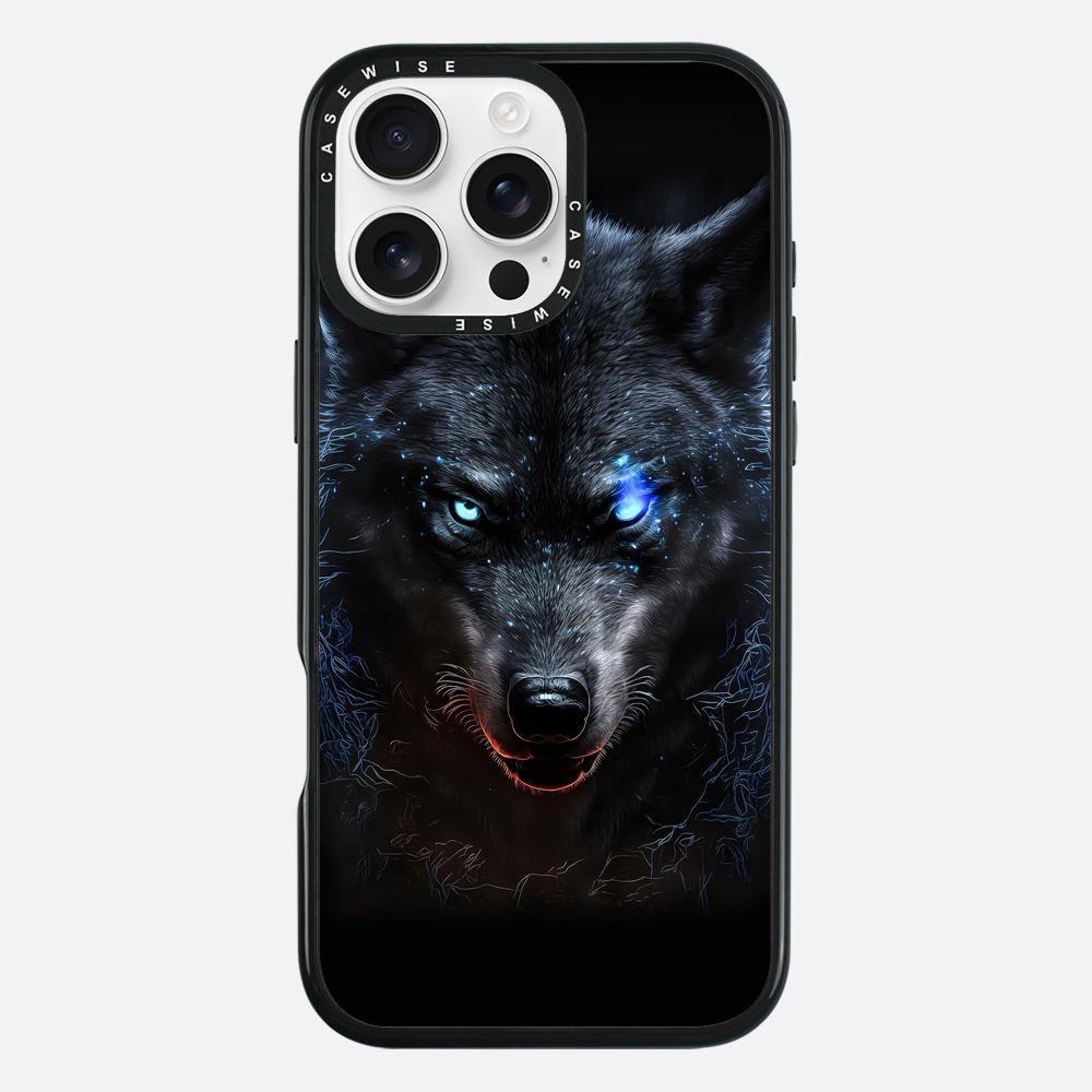 black angry Wolf blue eyes - Etui