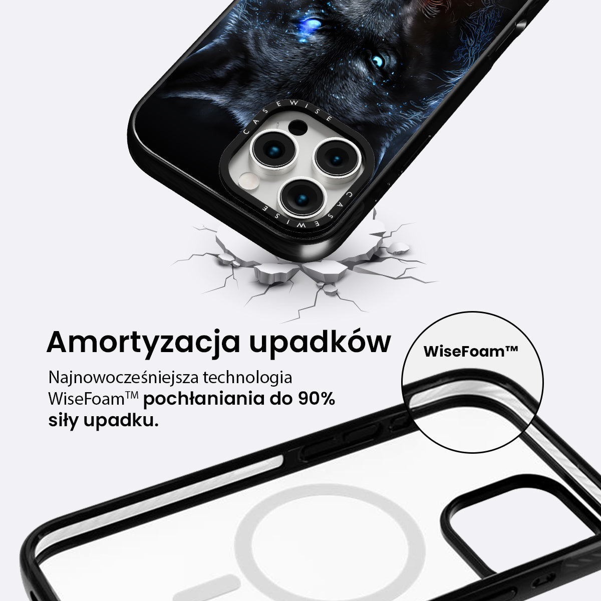 black angry Wolf blue eyes - Etui
