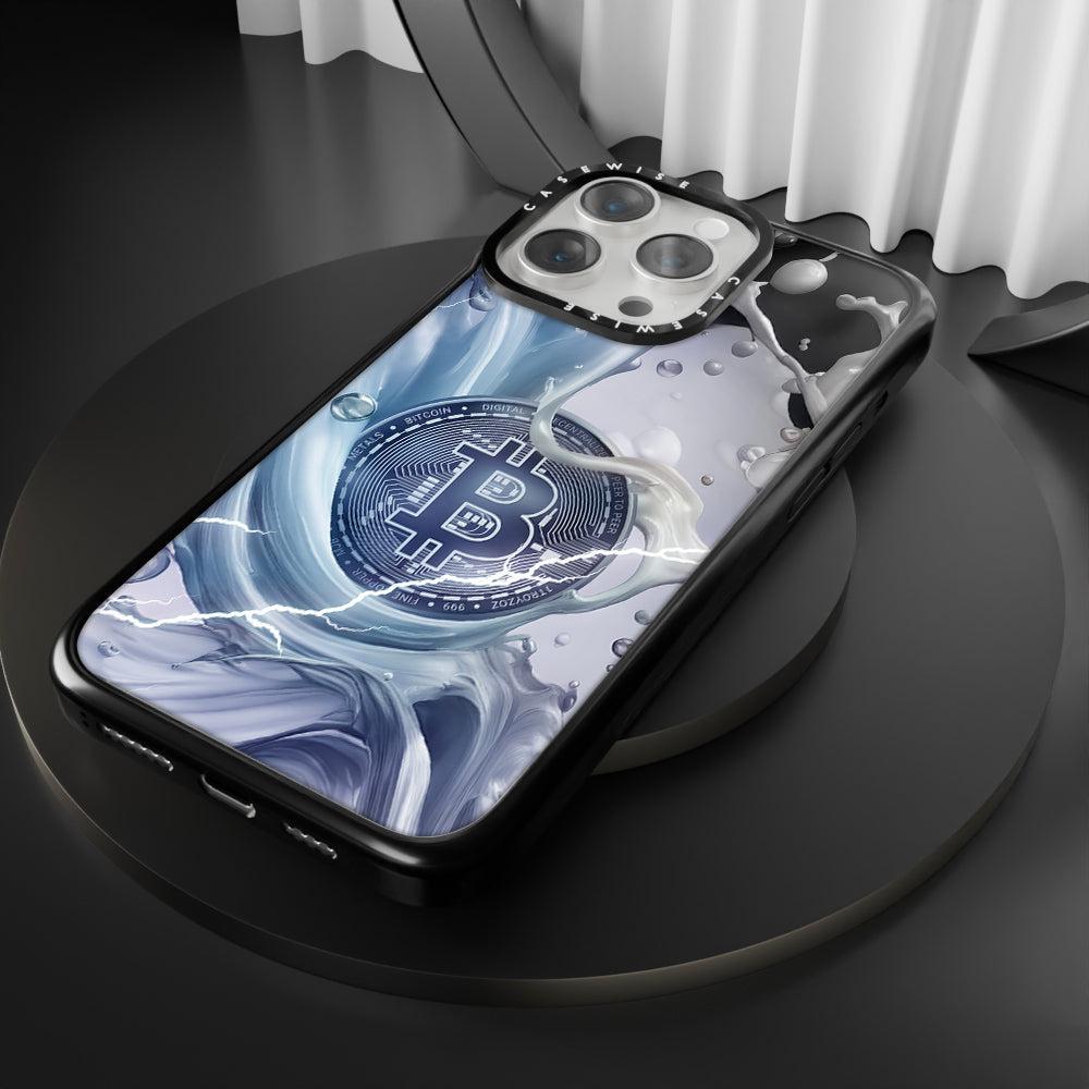 CRYPTO ART Bitcoin Splashes - blue - Etui