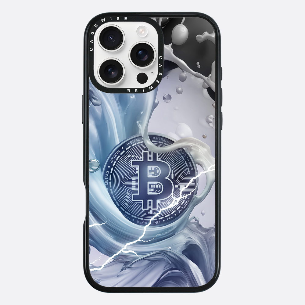 CRYPTO ART Bitcoin Splashes - blue - Etui