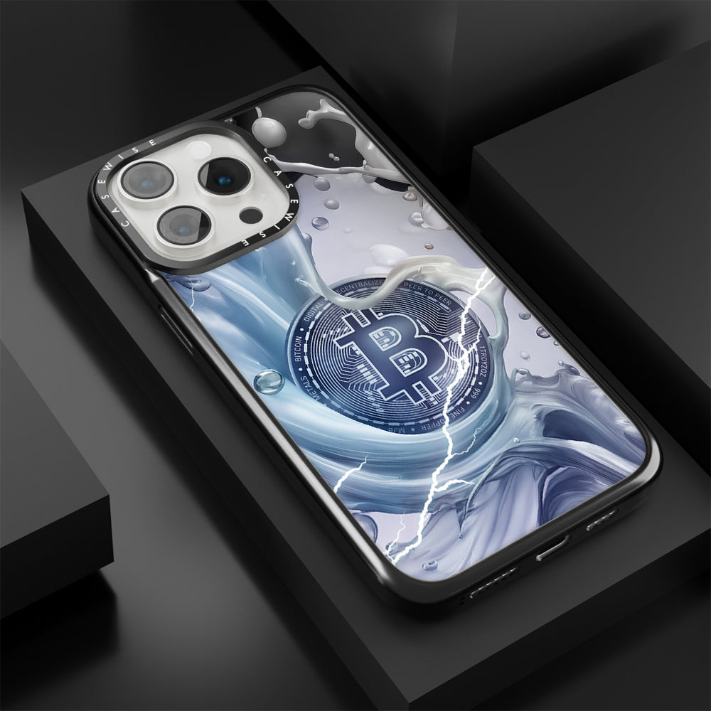 CRYPTO ART Bitcoin Splashes - blue - Etui
