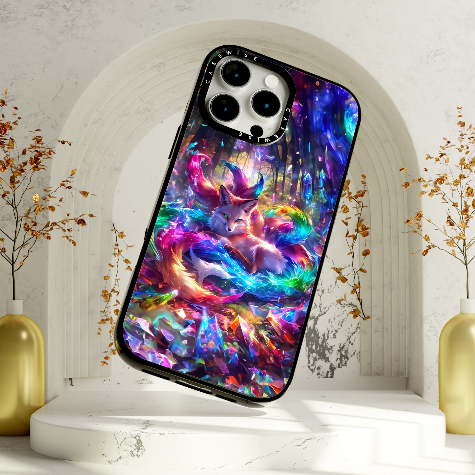 Crystal Rainbow Kitsune Fox - Etui