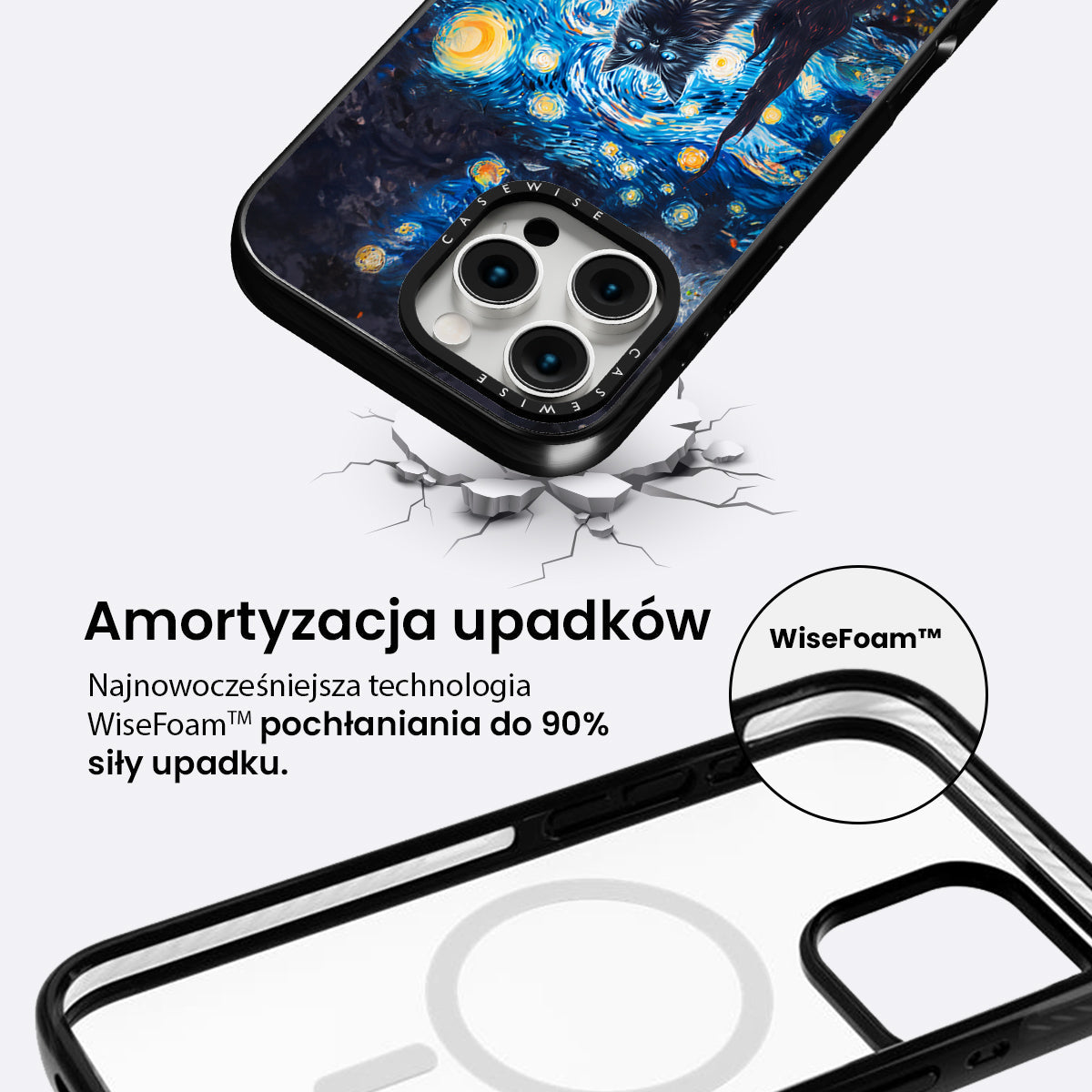 Black Starry Night Cat - Etui