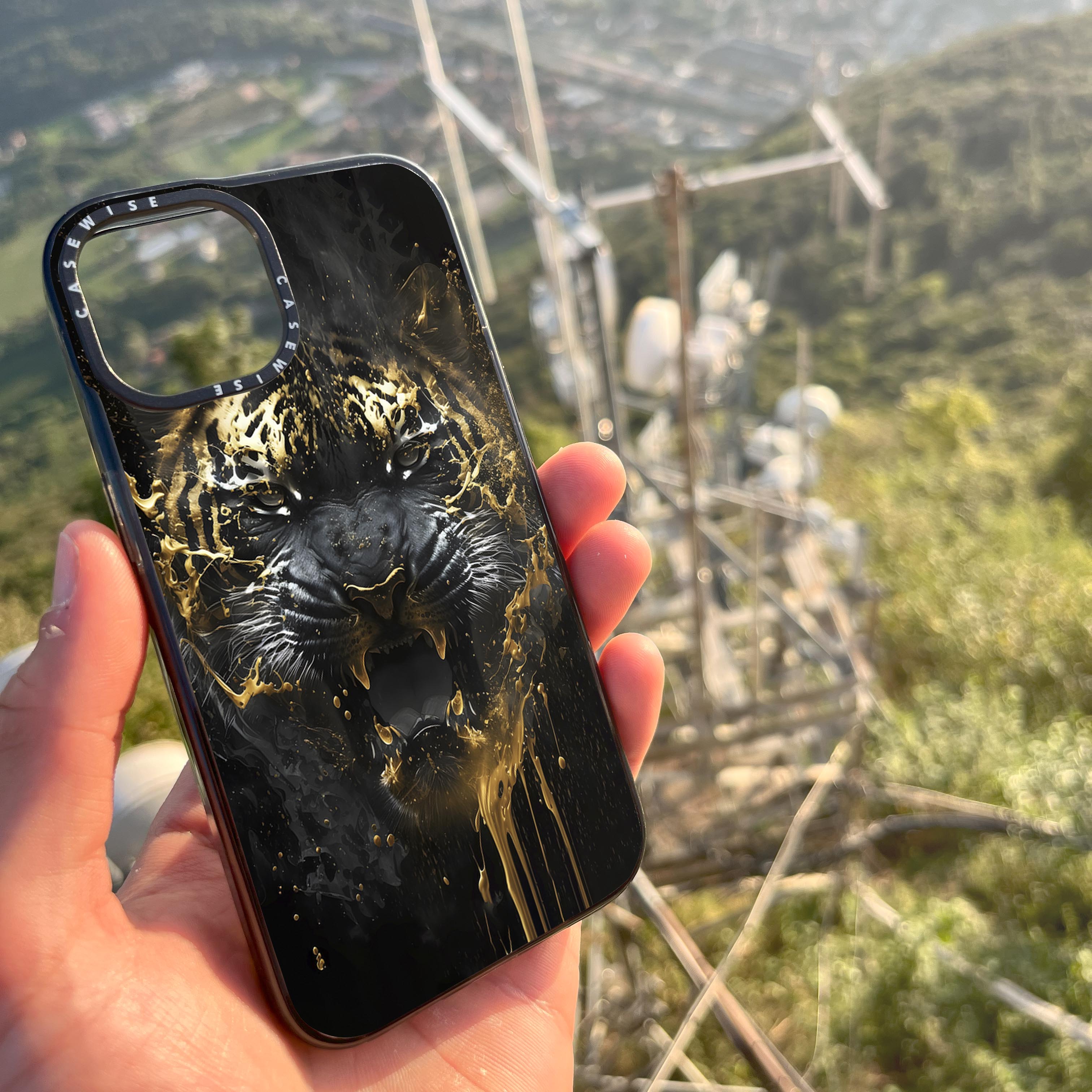 black golden tiger - Etui