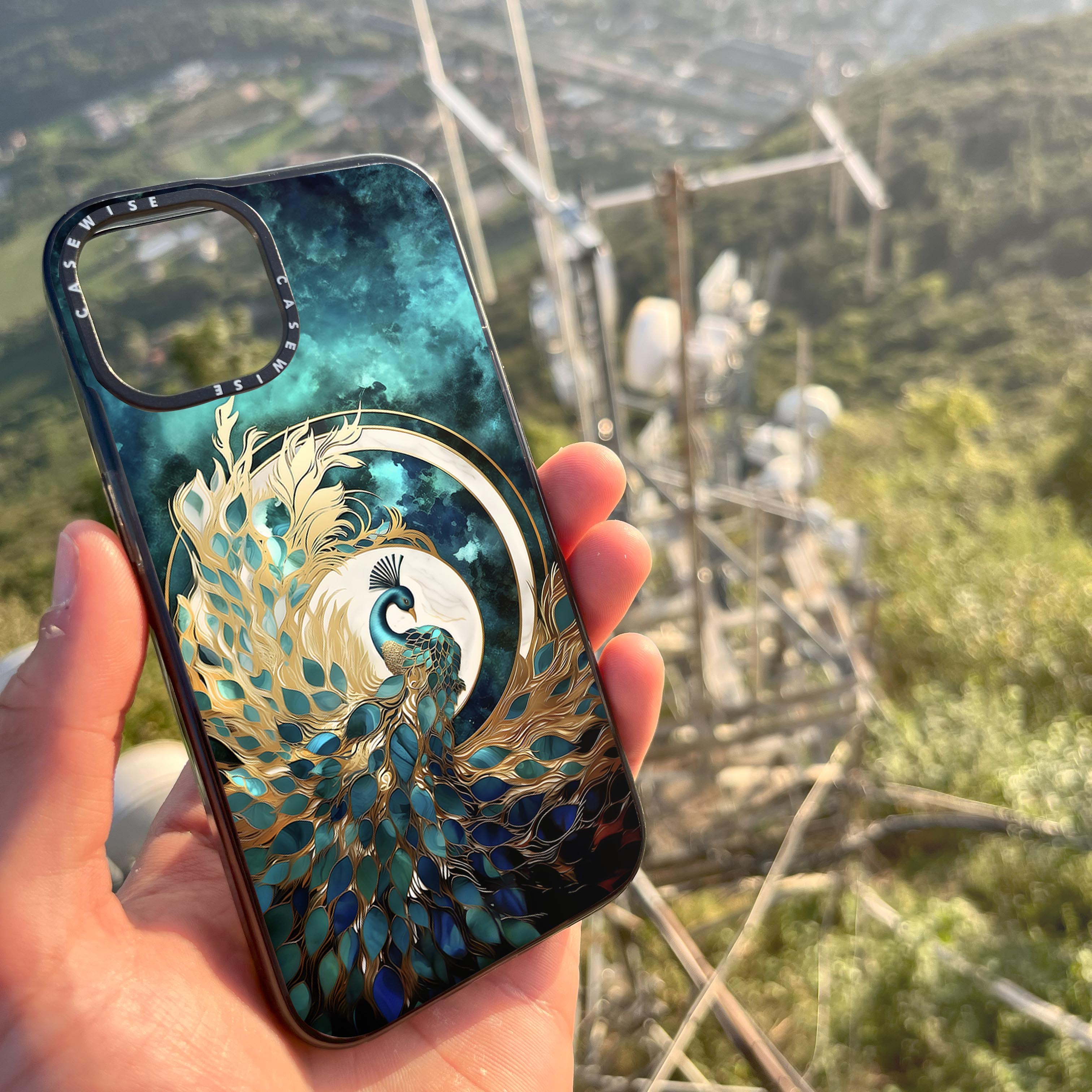 Abstract Peacock Kintsugi - Etui