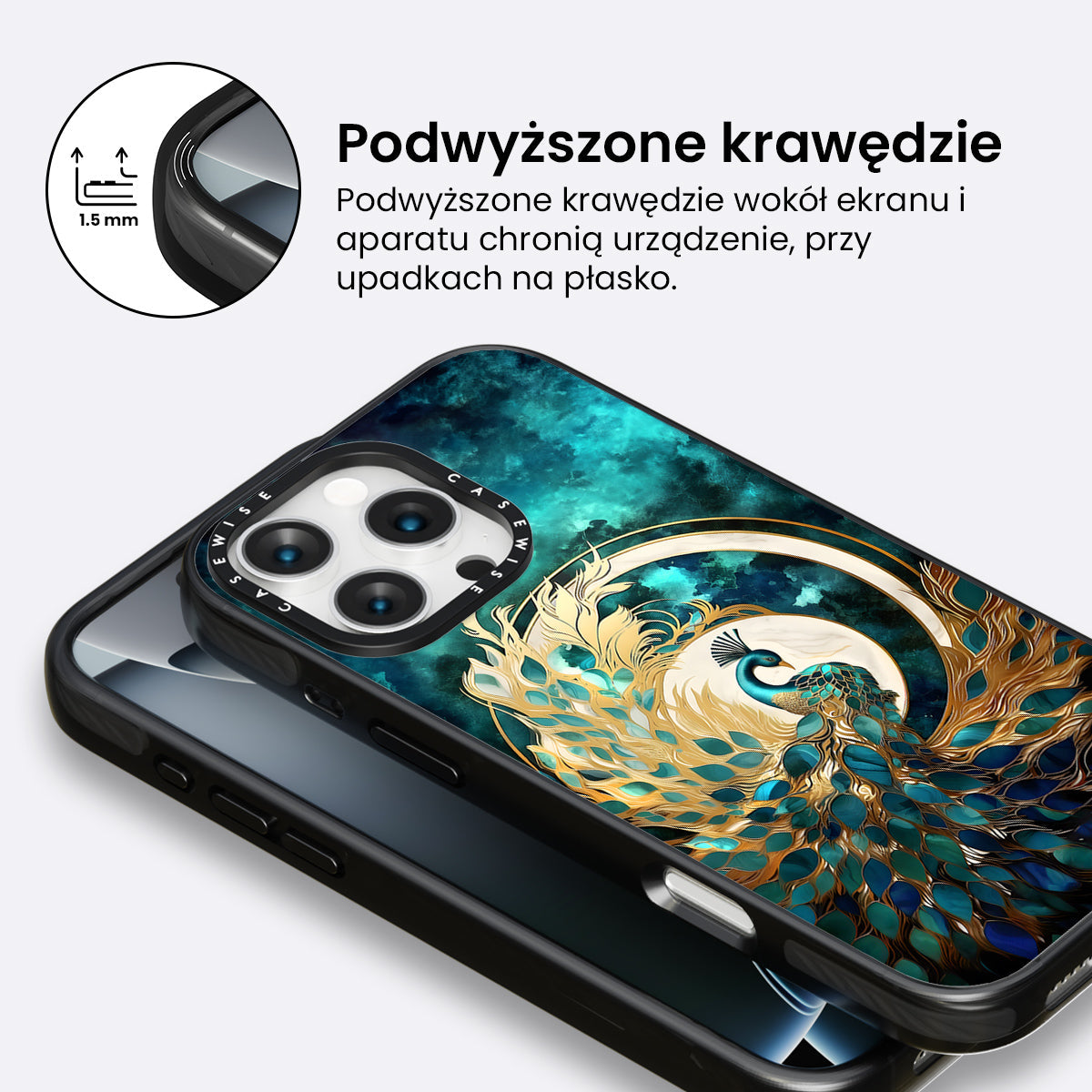 Abstract Peacock Kintsugi - Etui