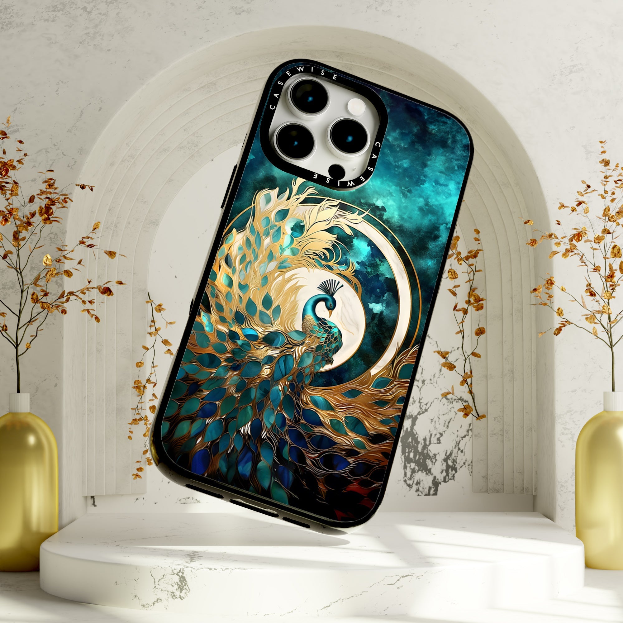 Abstract Peacock Kintsugi - Etui