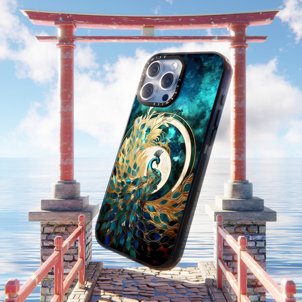 Abstract Peacock Kintsugi - Etui