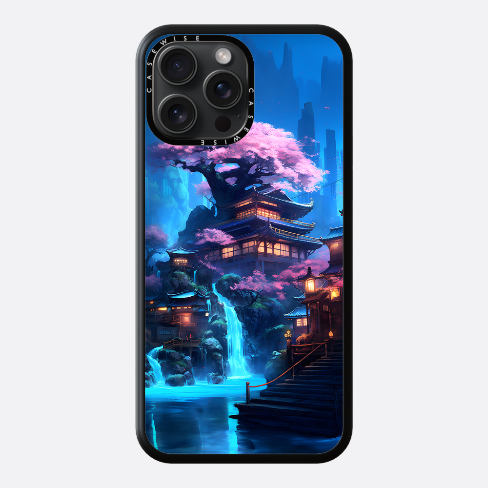 Neon Waterfall Temple - Etui