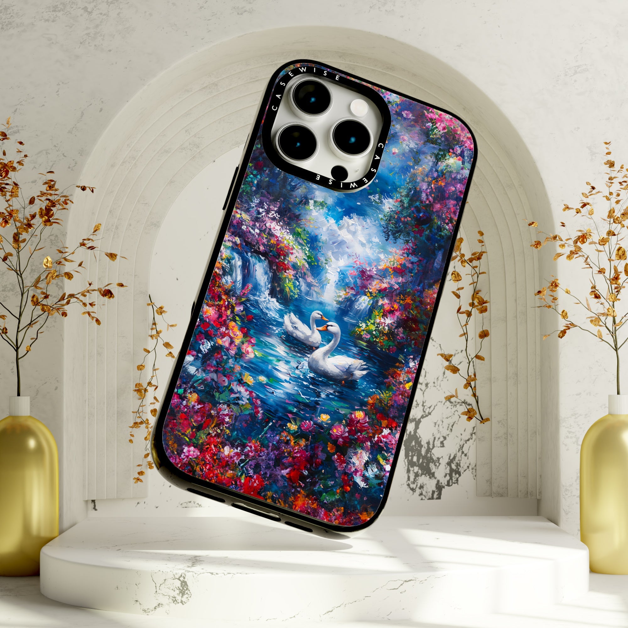Swans in Colorful Nature - Etui