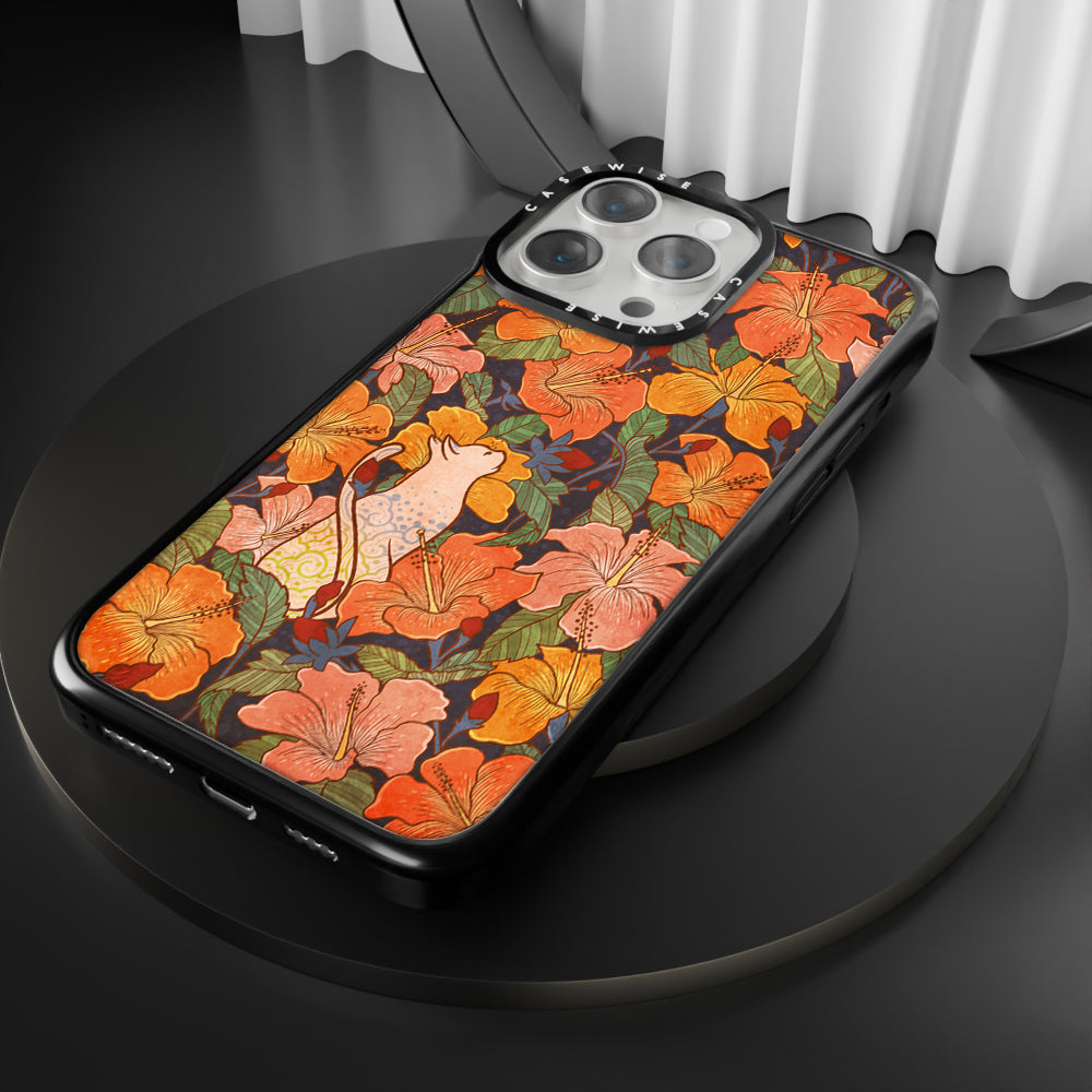Cat and hibiscus - Etui