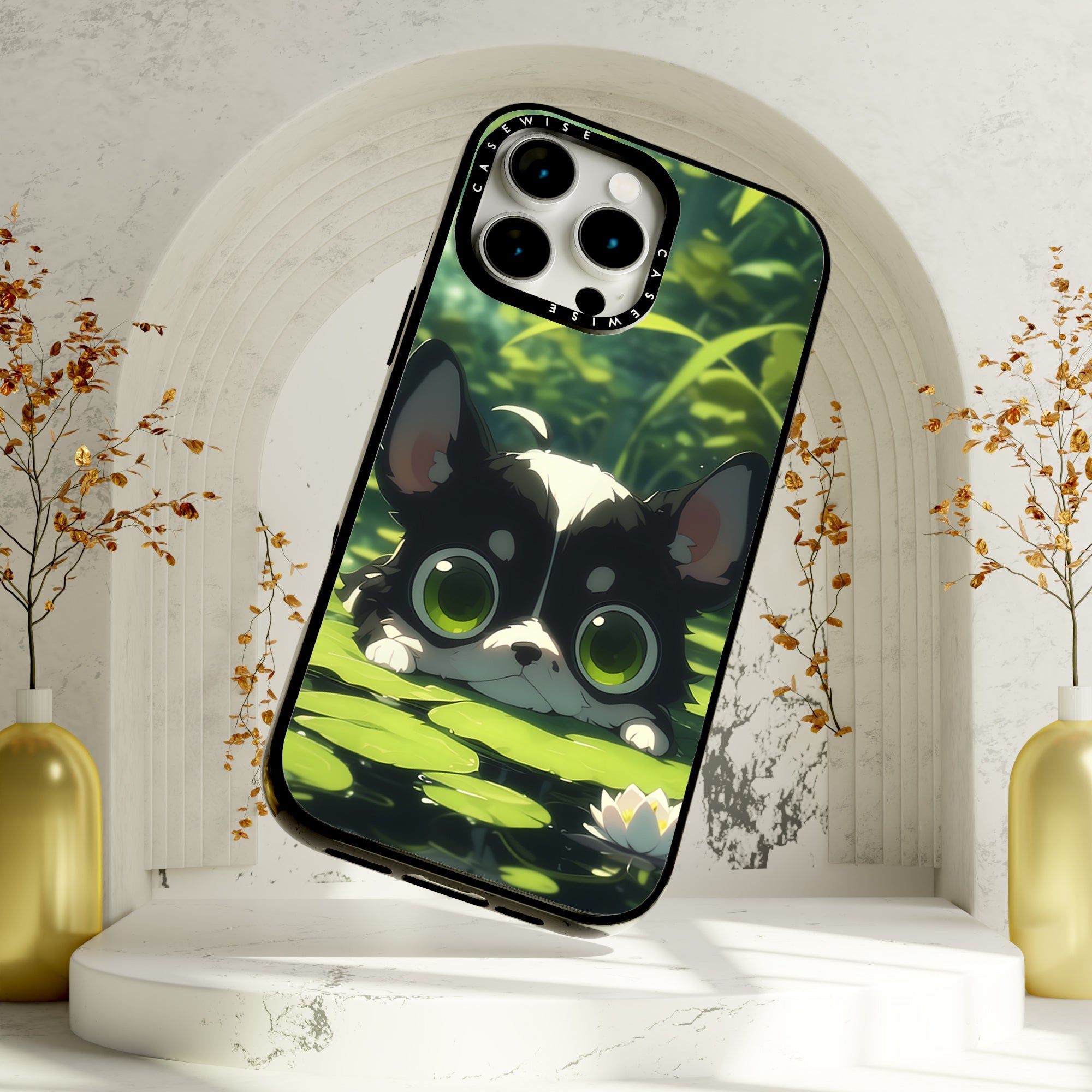 Cute Dog on Sea Rose - Etui