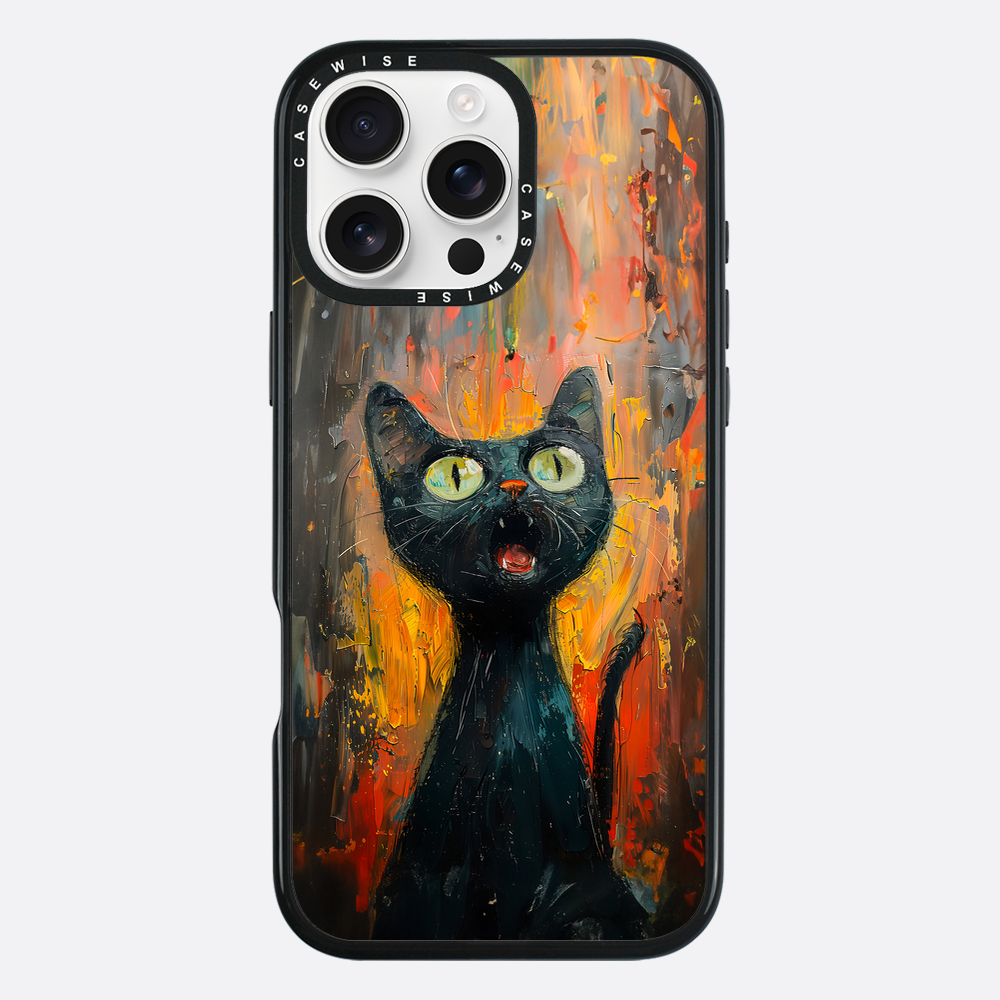 Black Screaming Cat - Etui