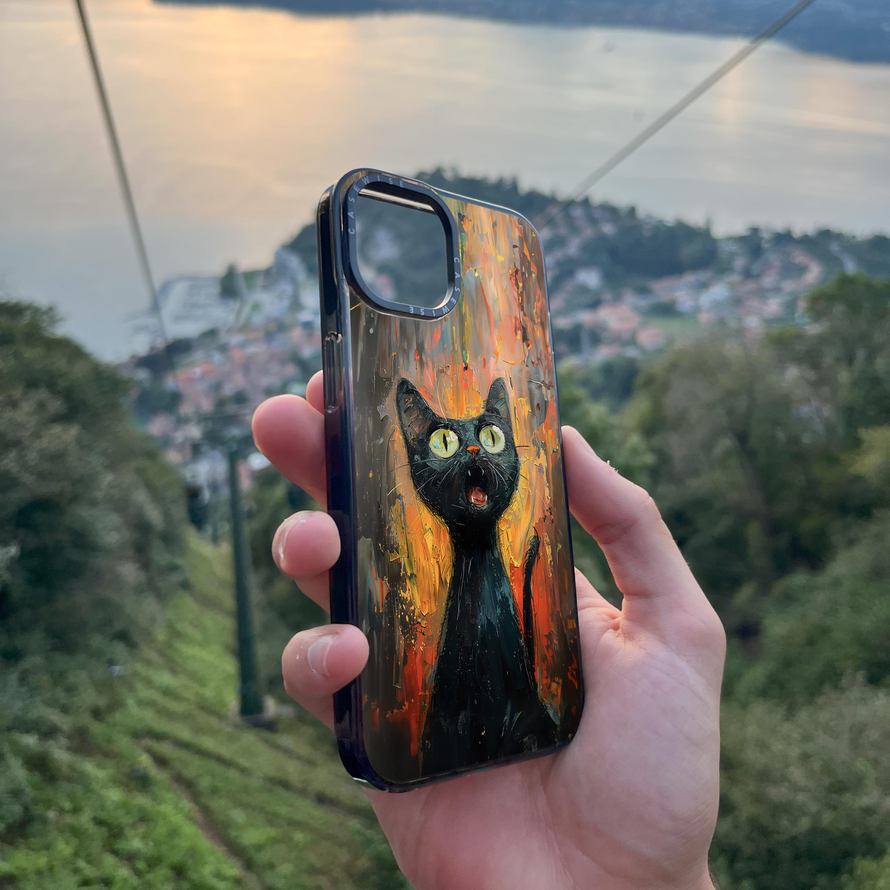 Black Screaming Cat - Etui