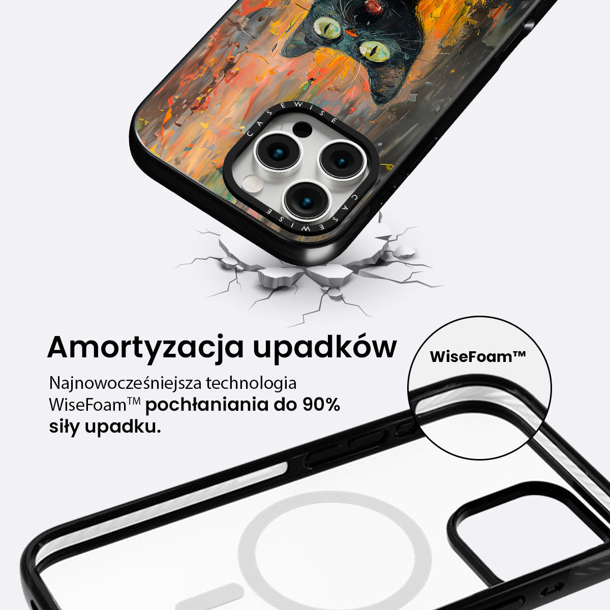 Black Screaming Cat - Etui