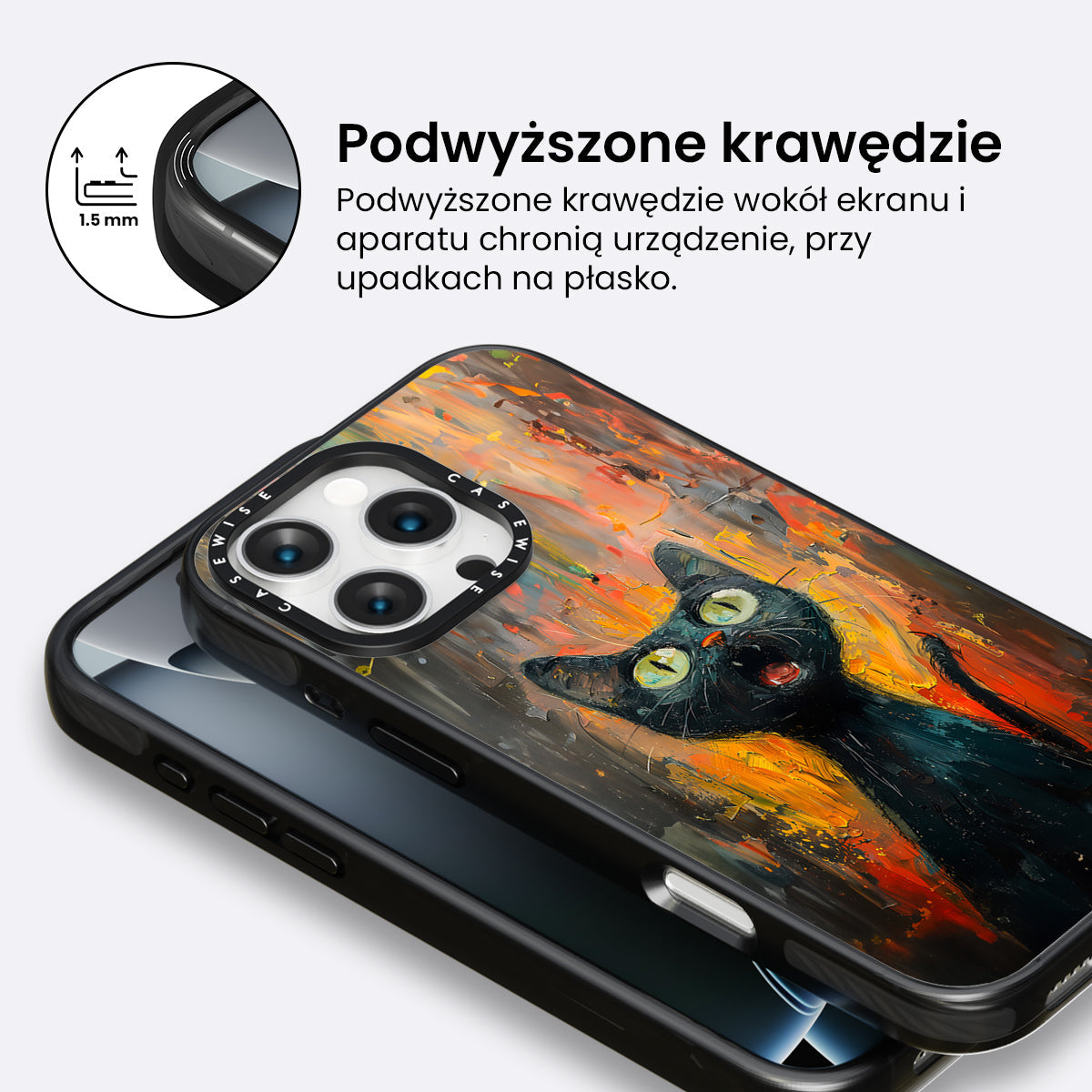 Black Screaming Cat - Etui