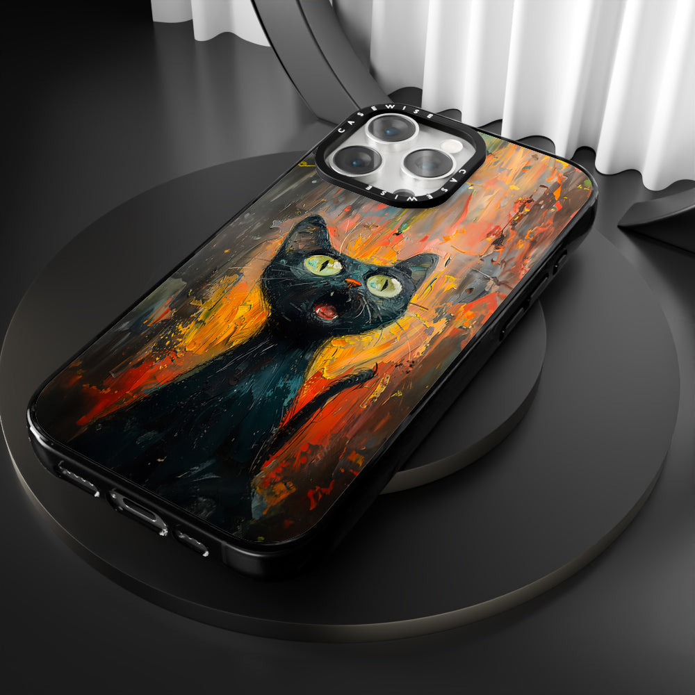 Black Screaming Cat - Etui