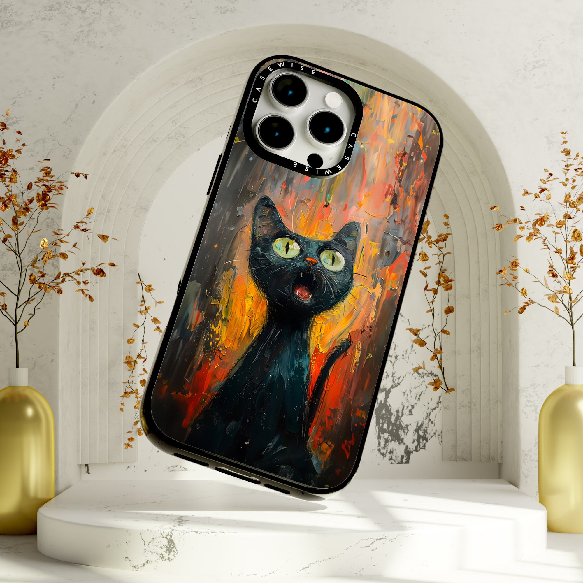 Black Screaming Cat - Etui