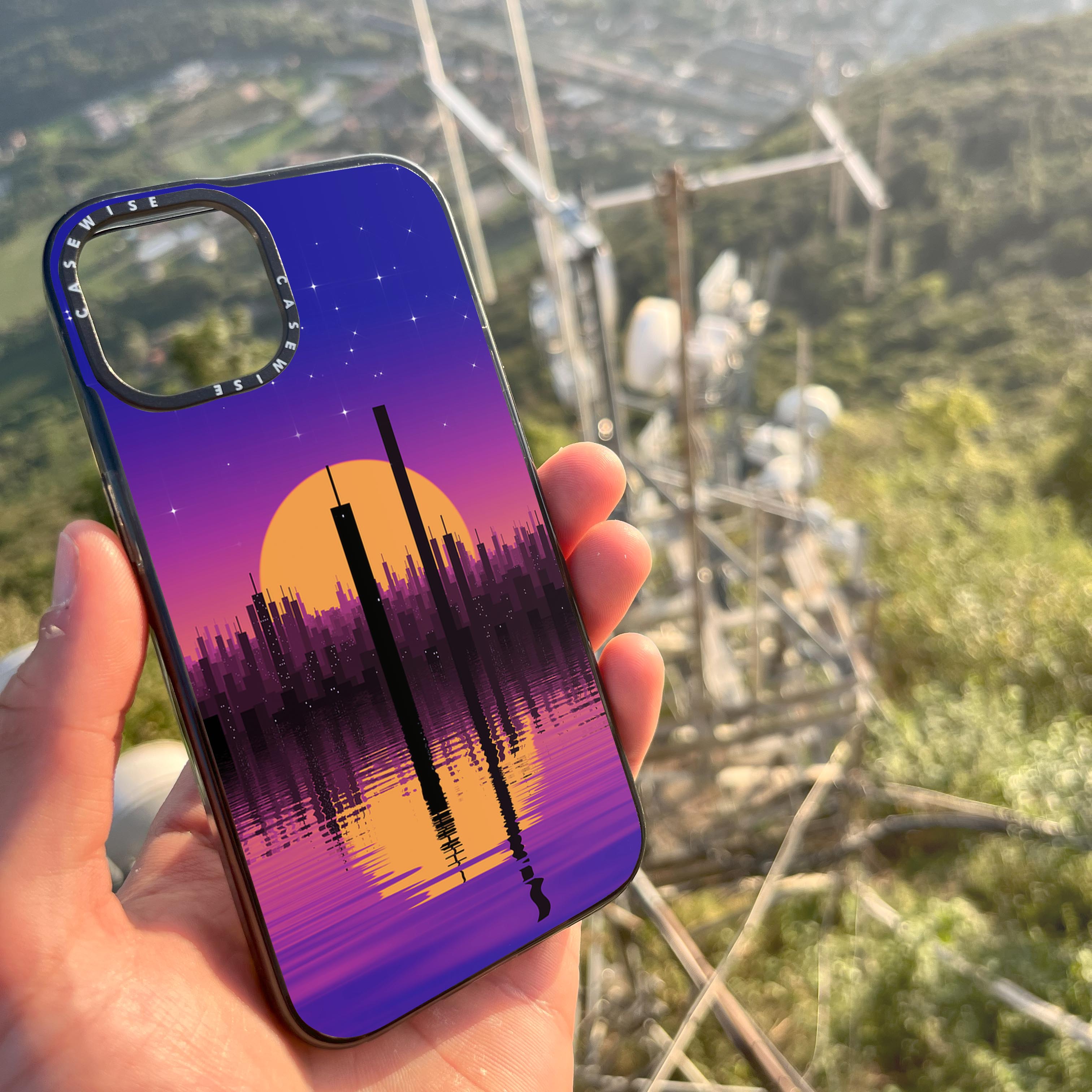 retro skyline - Etui