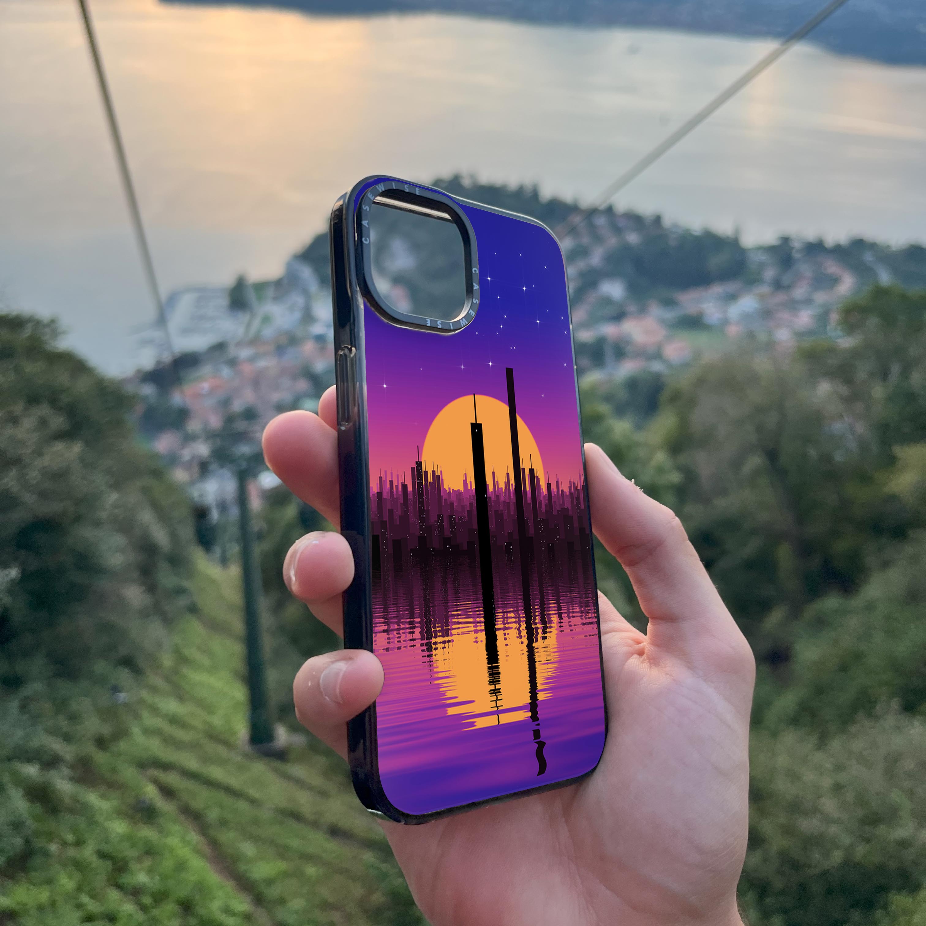 retro skyline - Etui