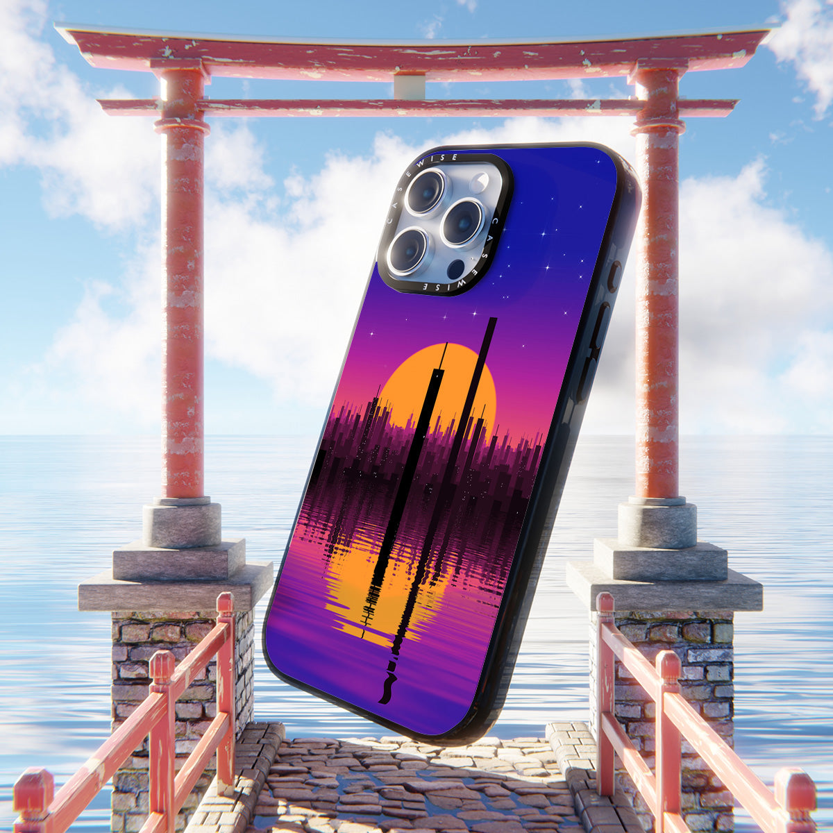 retro skyline - Etui