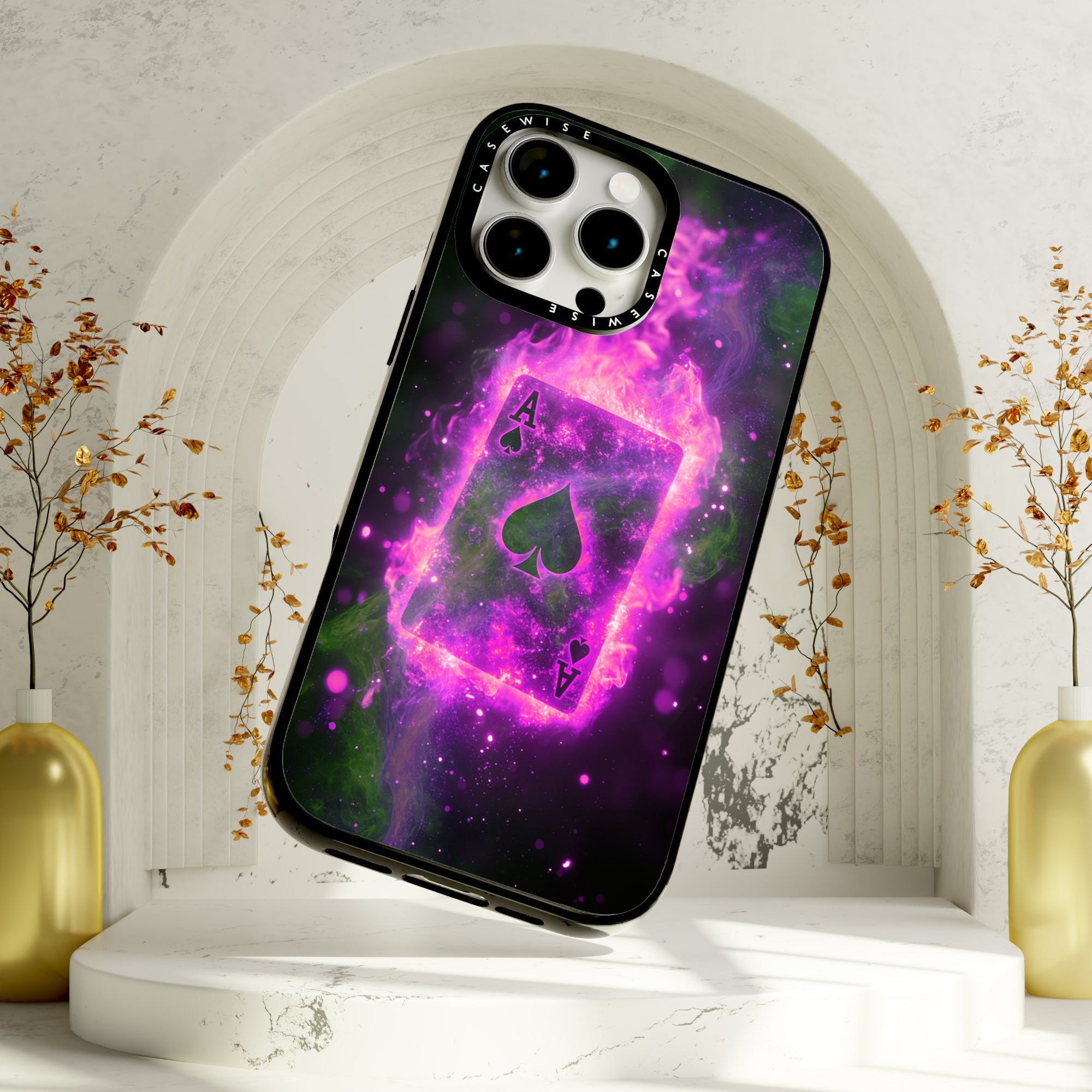 Card Ace of Spades Magic Flame - Etui