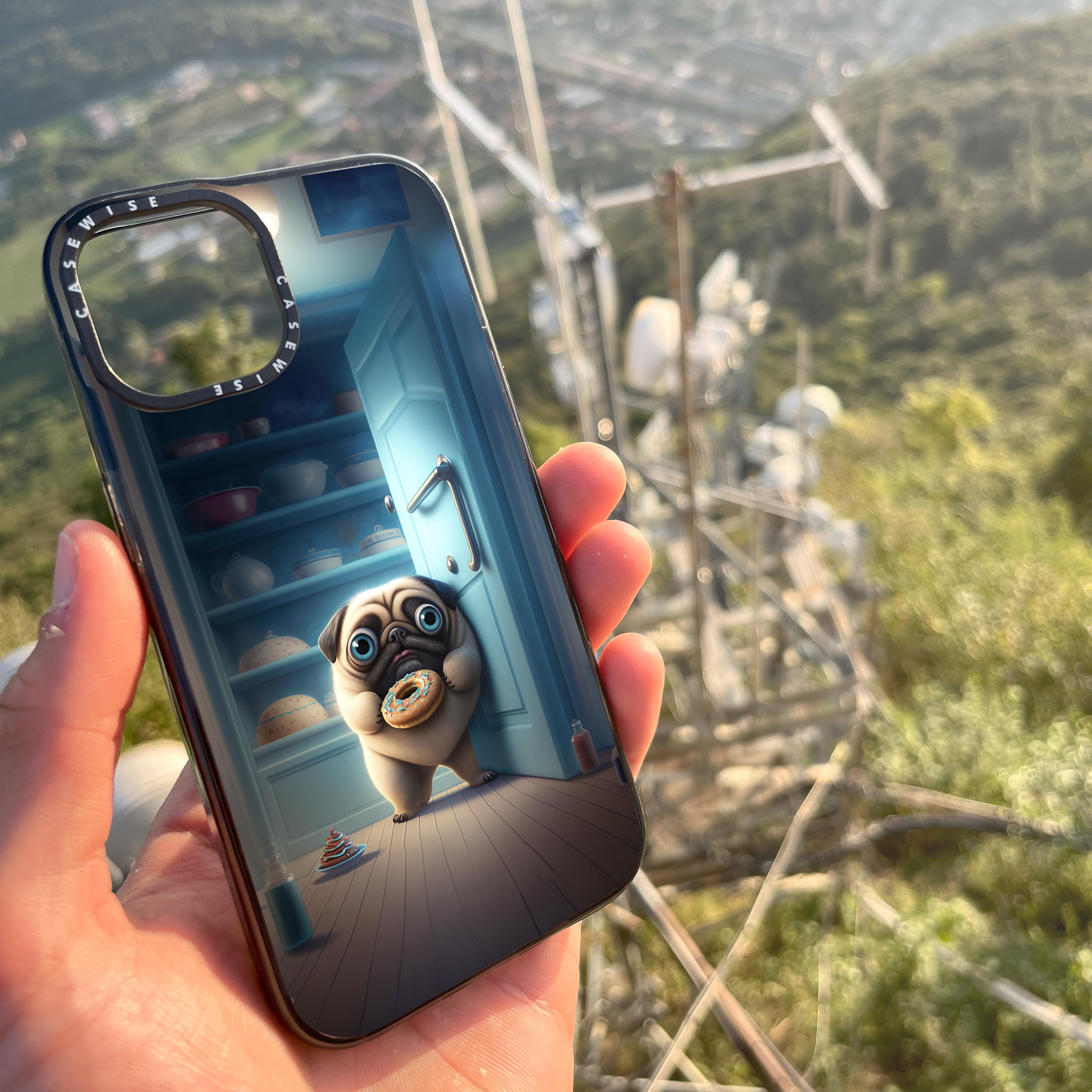 Pug stealing Donuts - Etui