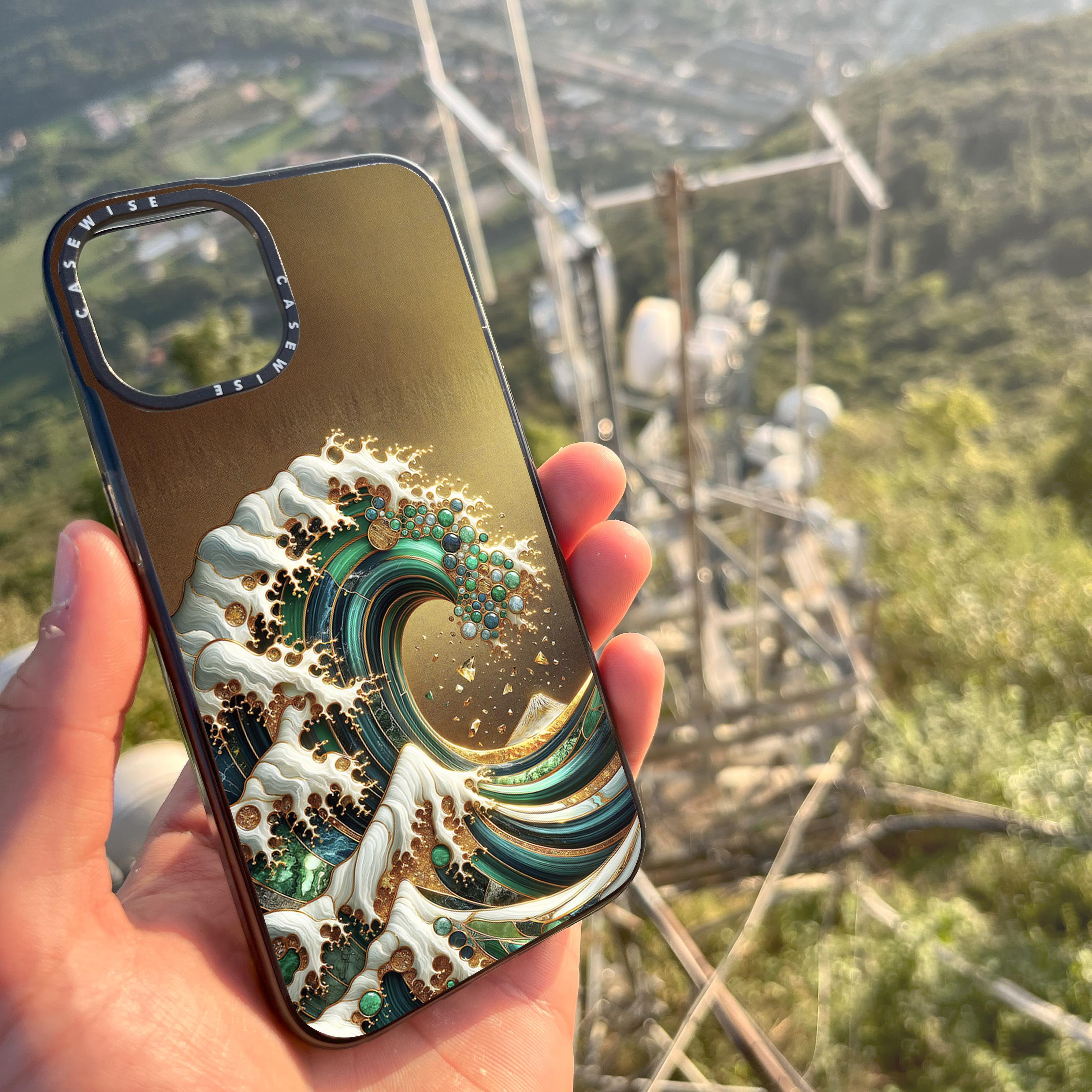 Gold Great Wave Abstract - Etui