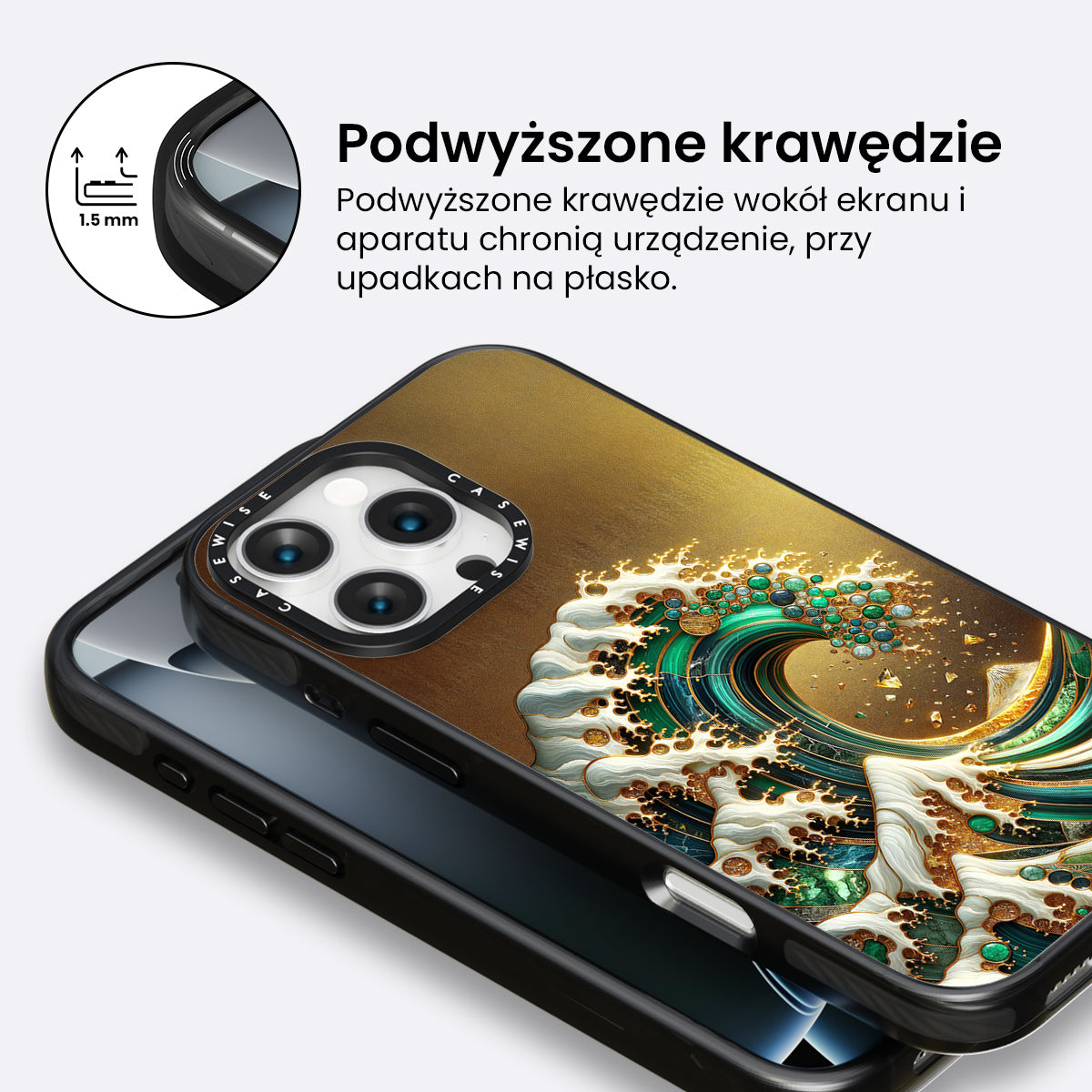 Gold Great Wave Abstract - Etui