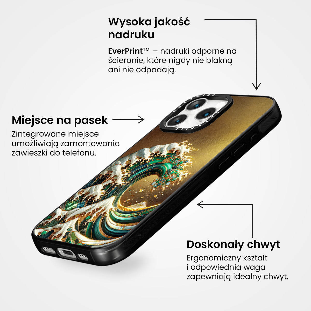 Gold Great Wave Abstract - Etui