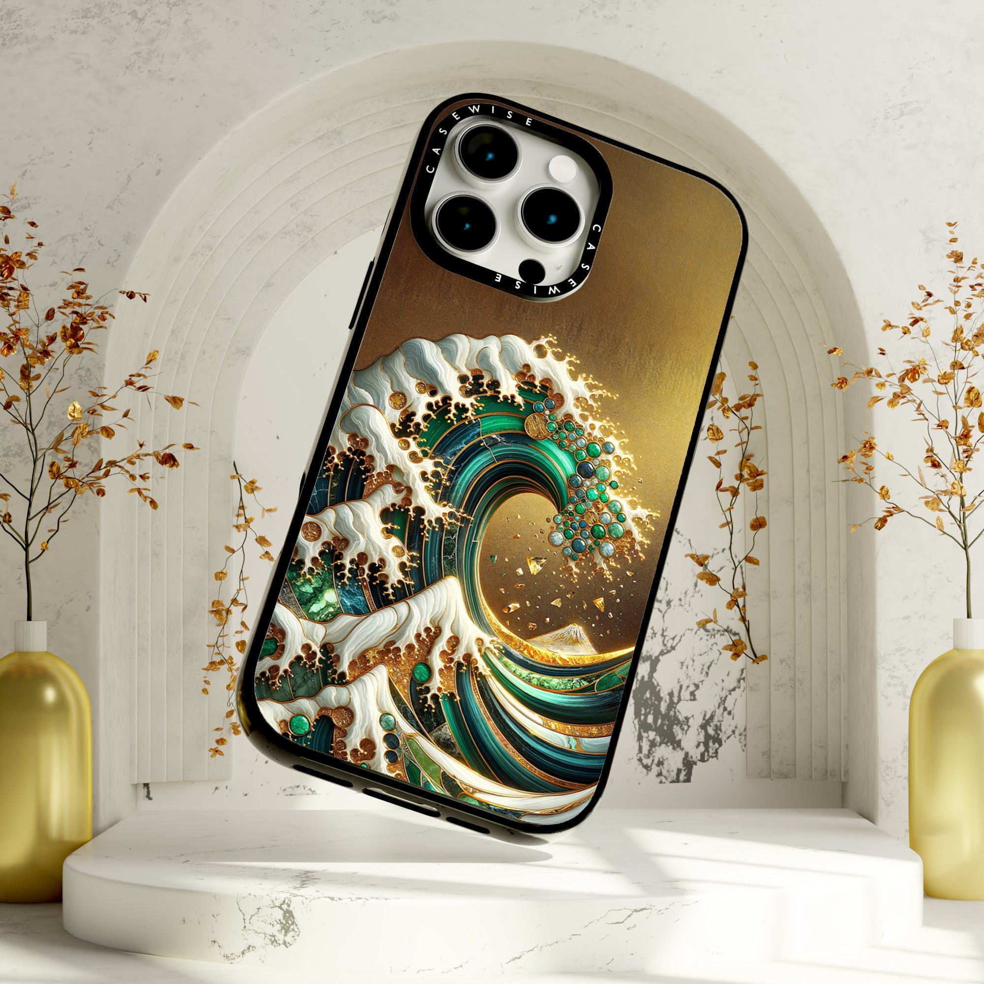 Gold Great Wave Abstract - Etui