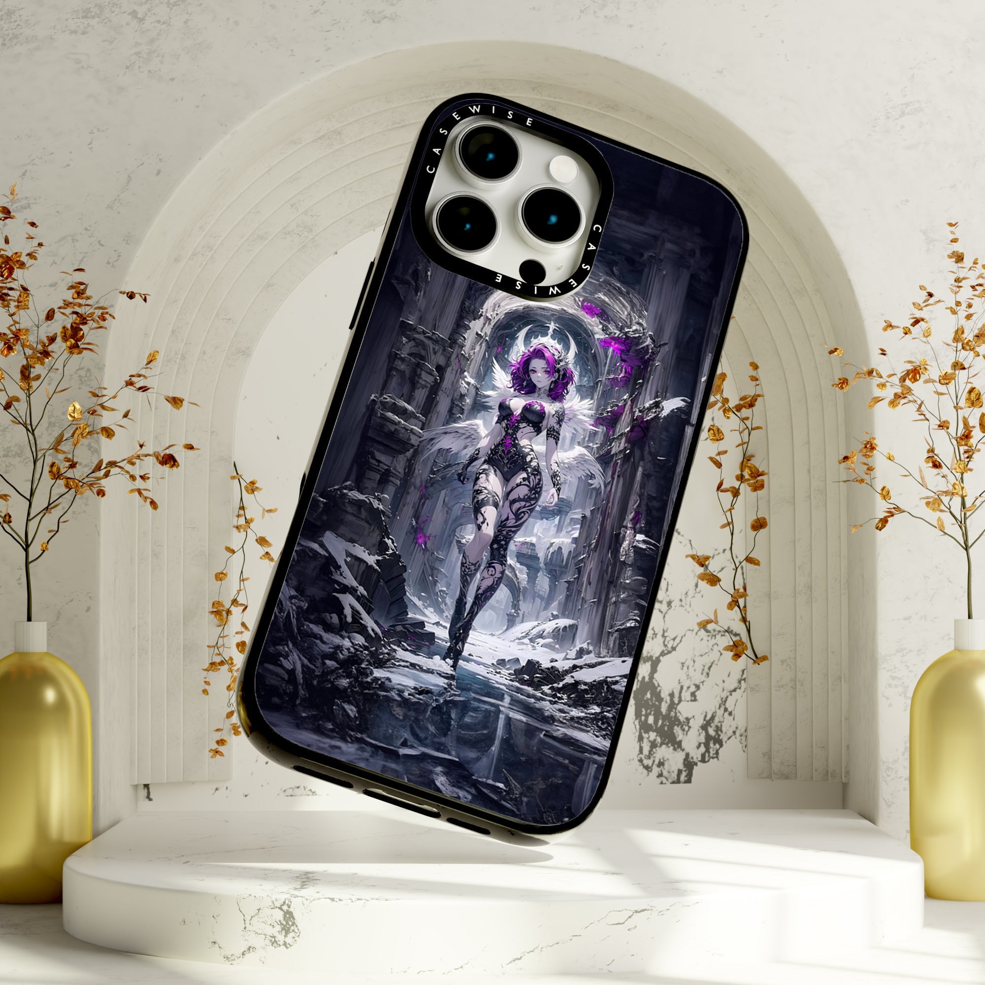 Lady in Purple White Dress - Etui