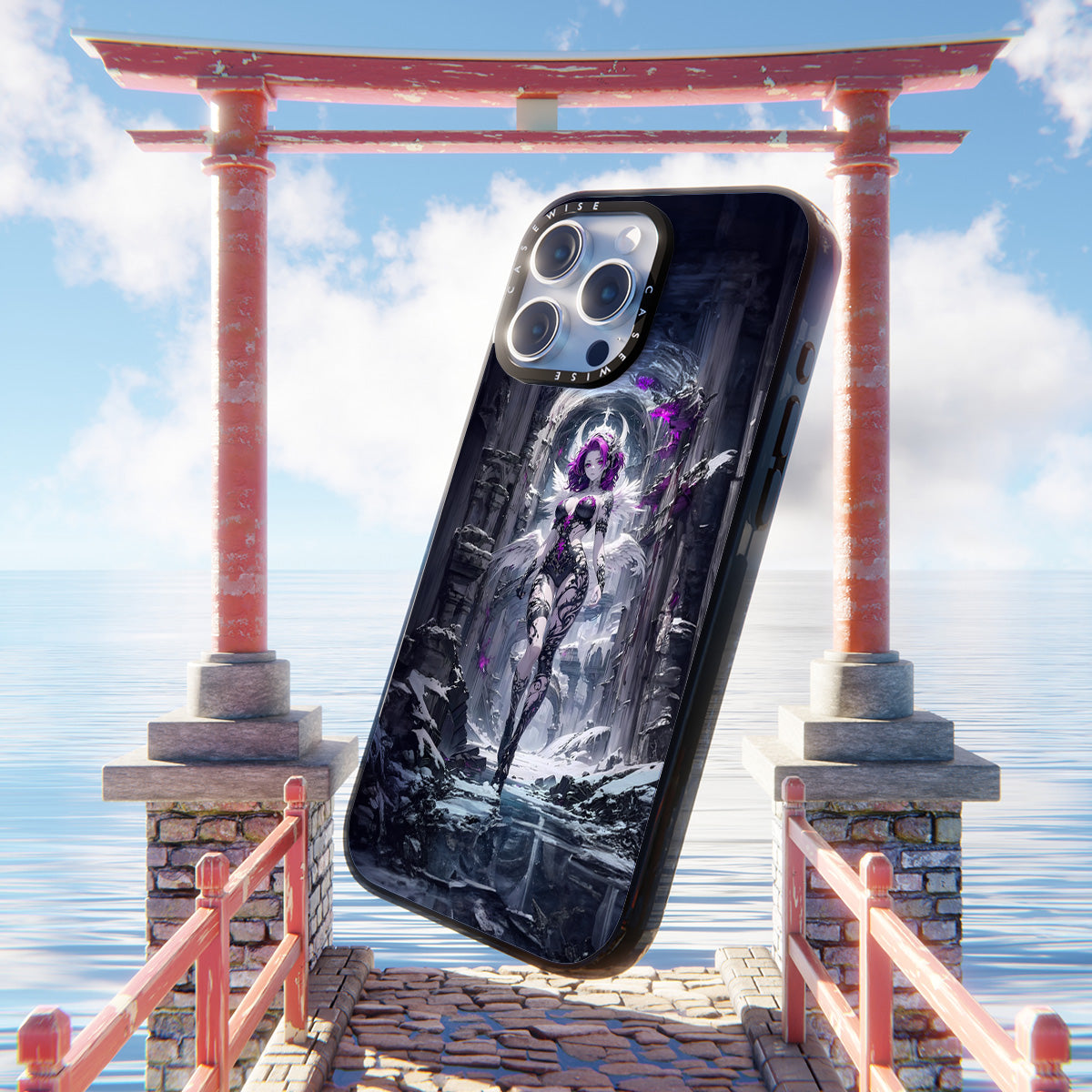 Lady in Purple White Dress - Etui