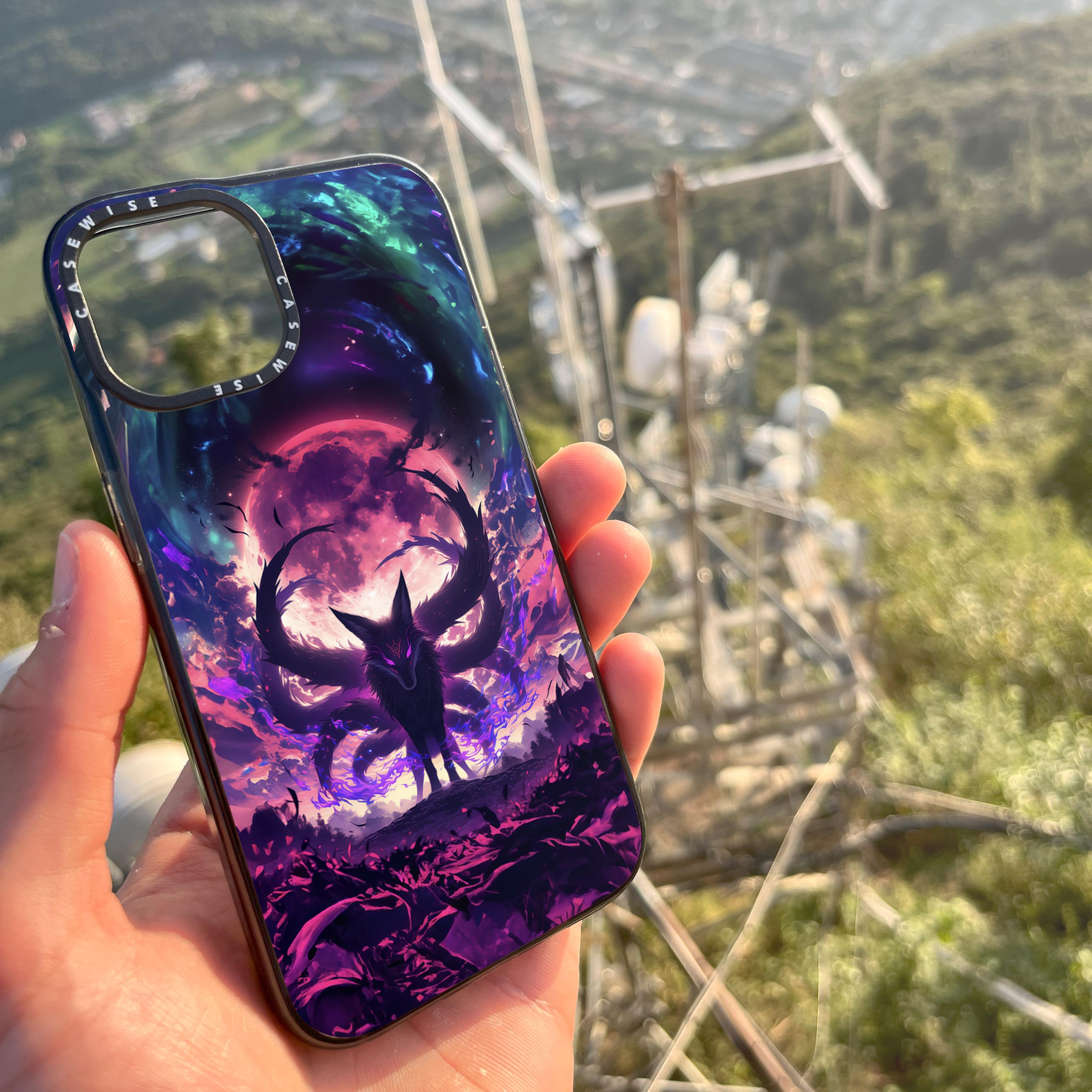 Purple Galaxy Kitsune - Etui