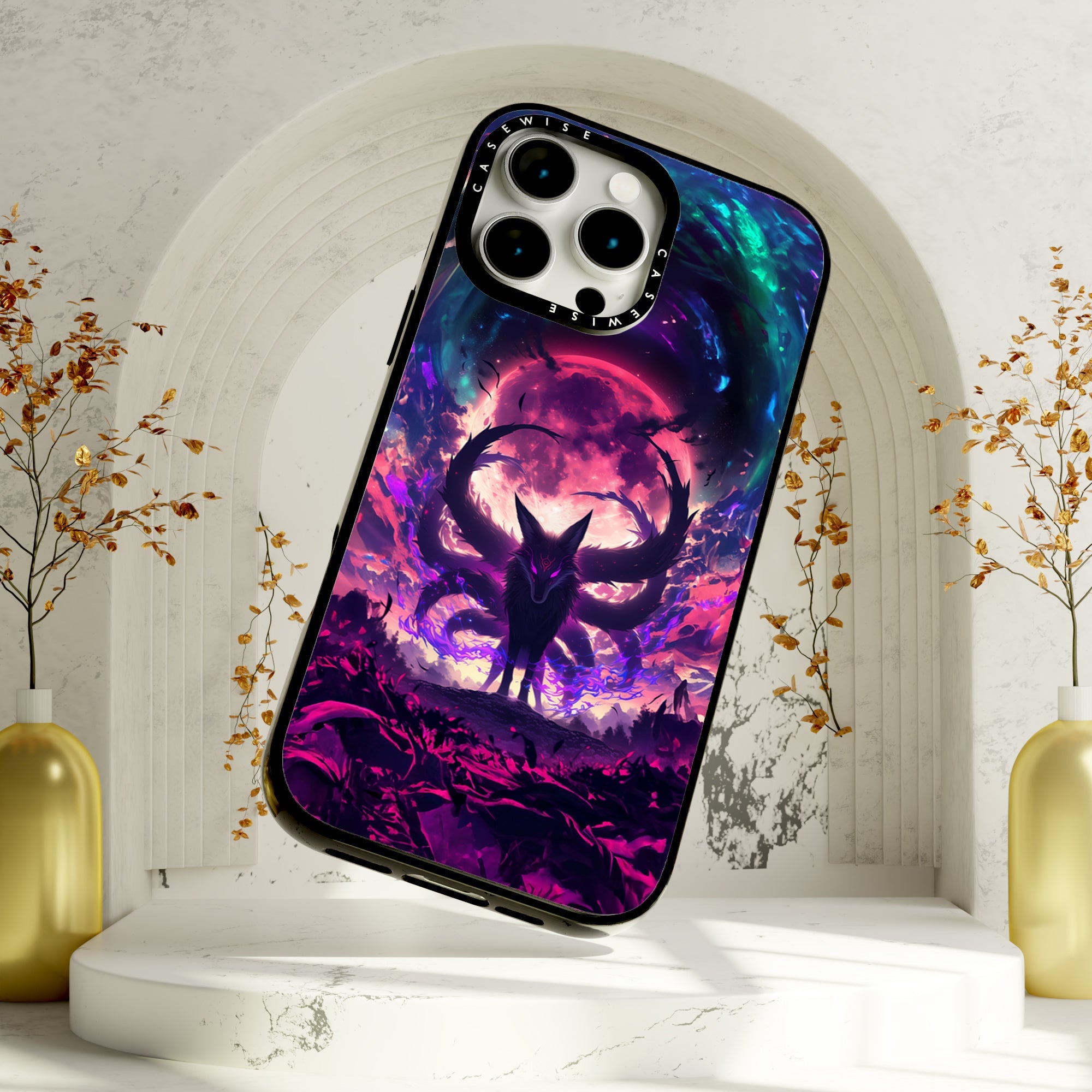 Purple Galaxy Kitsune - Etui