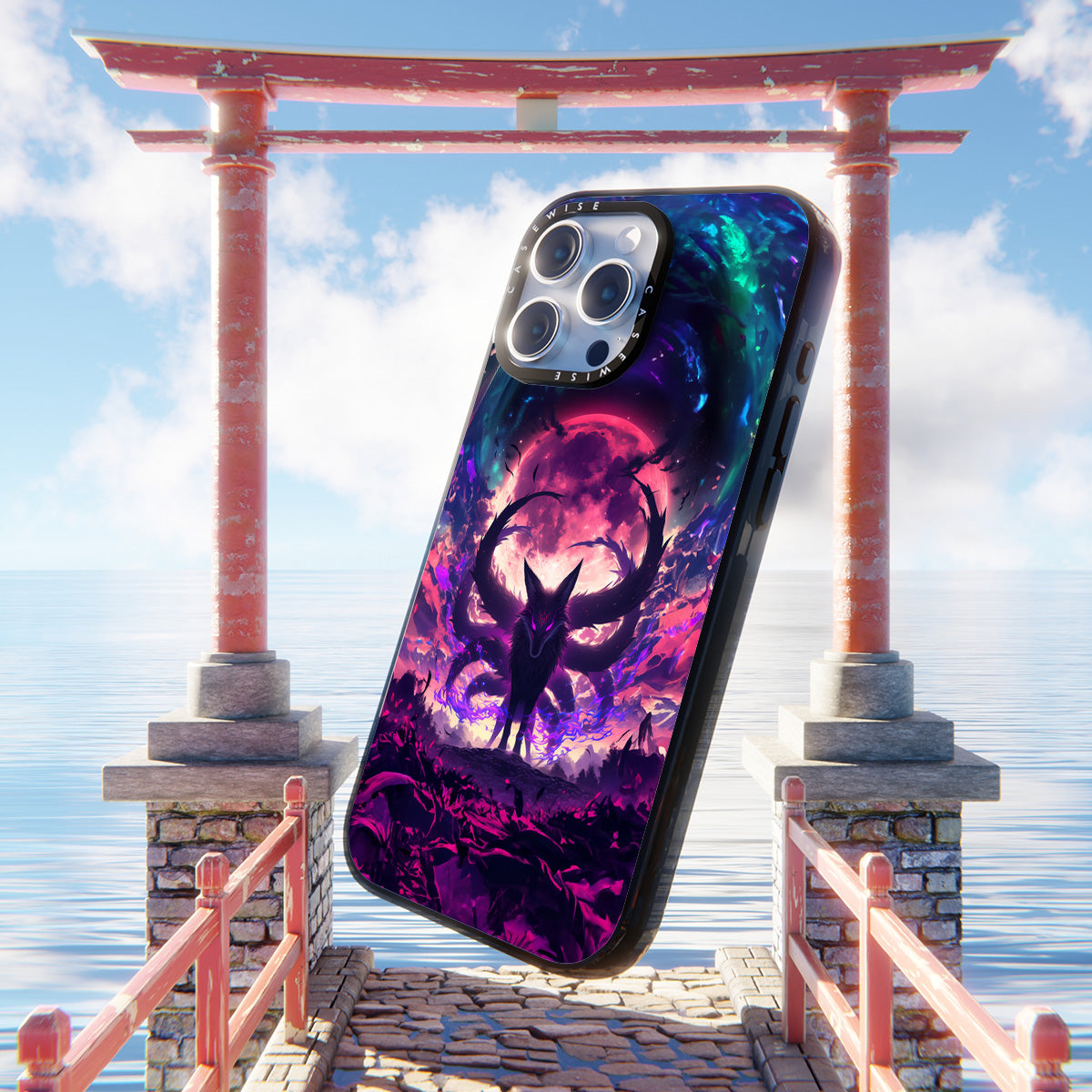 Purple Galaxy Kitsune - Etui