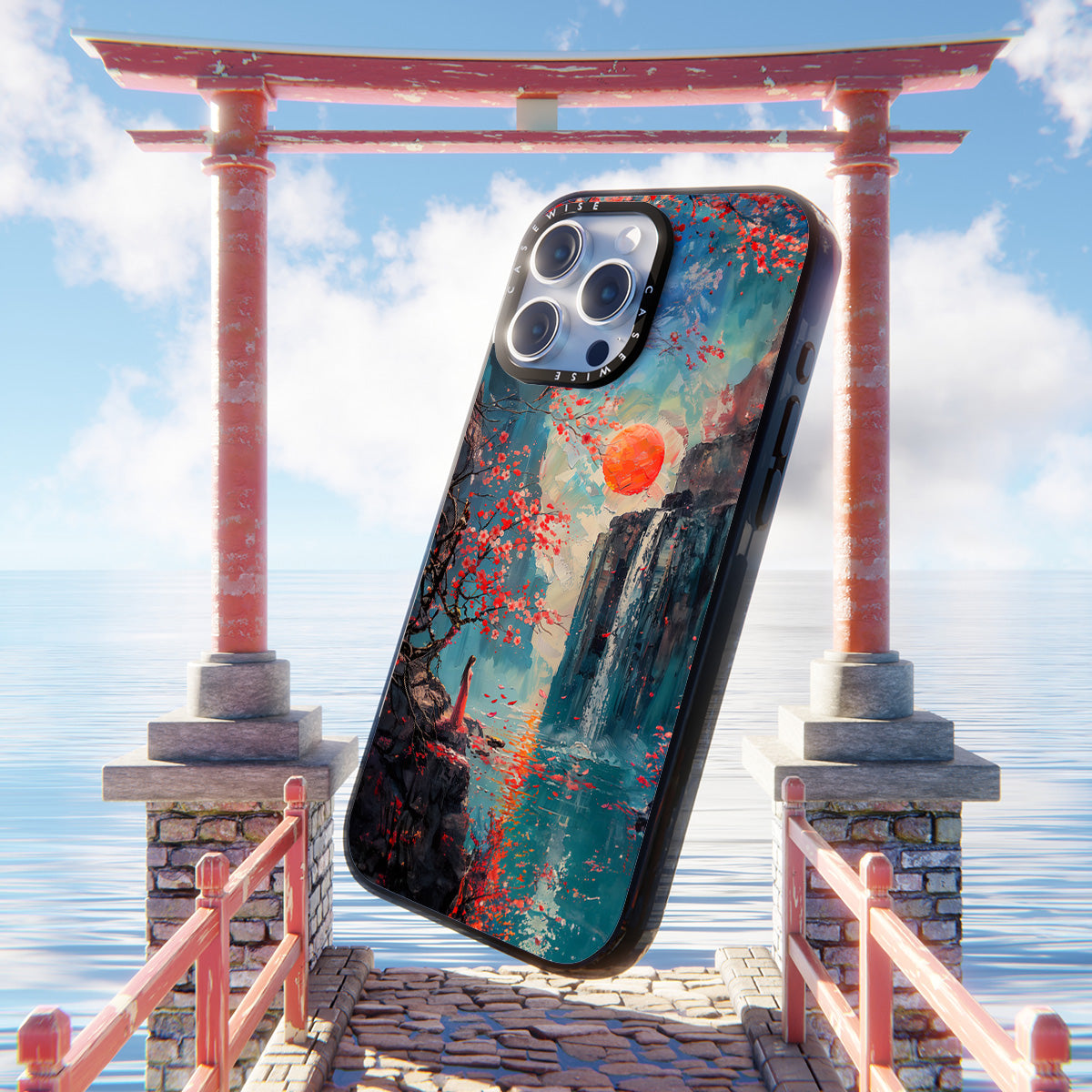 Japanese Waterfall Lady - Etui