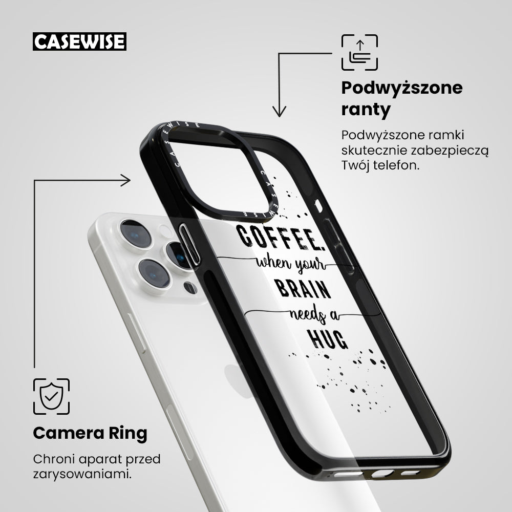 TEXT ART Coffee when your brain needs a hug - Etui
