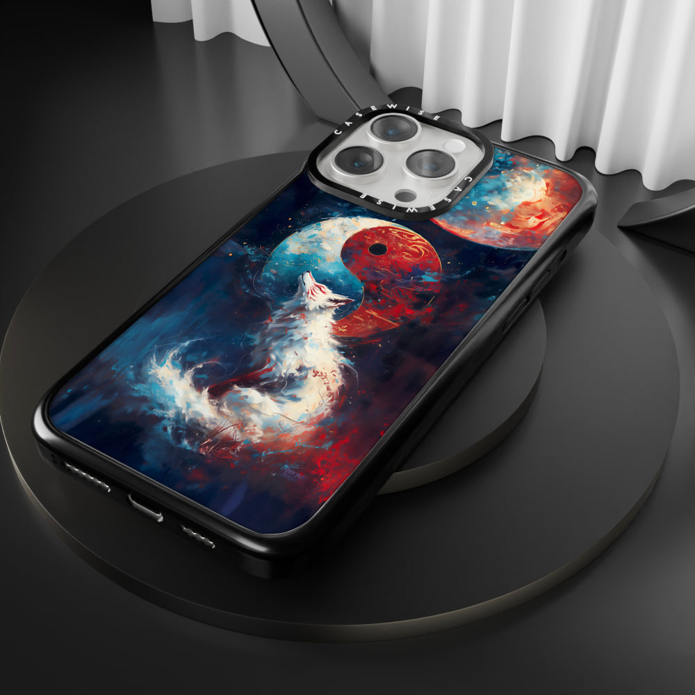Red and Blue Kitsune Fox - Etui
