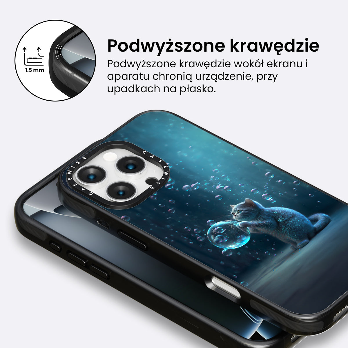 Blue Bubble Cat - Etui