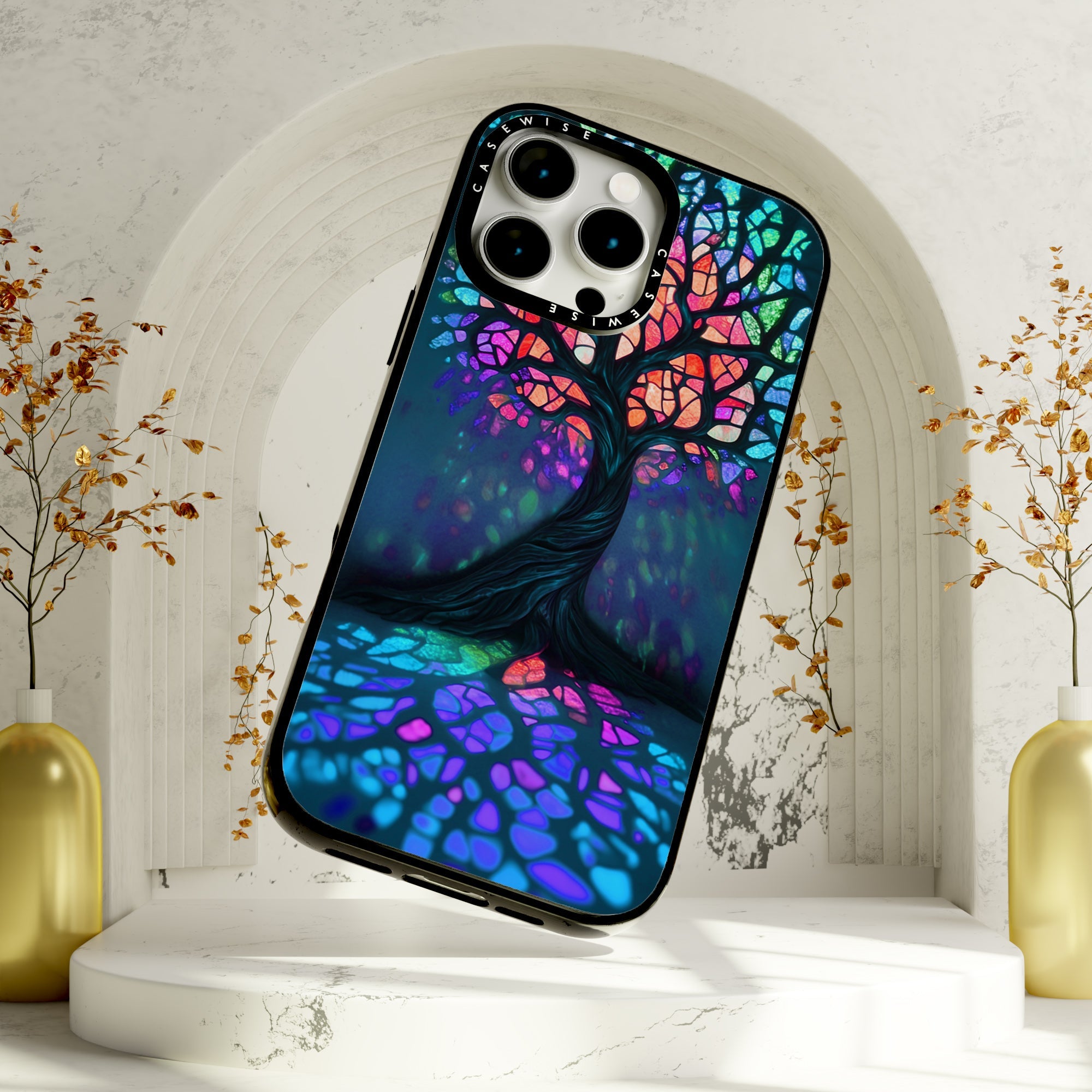 Tree of Life Vibrant Stainglass - Etui